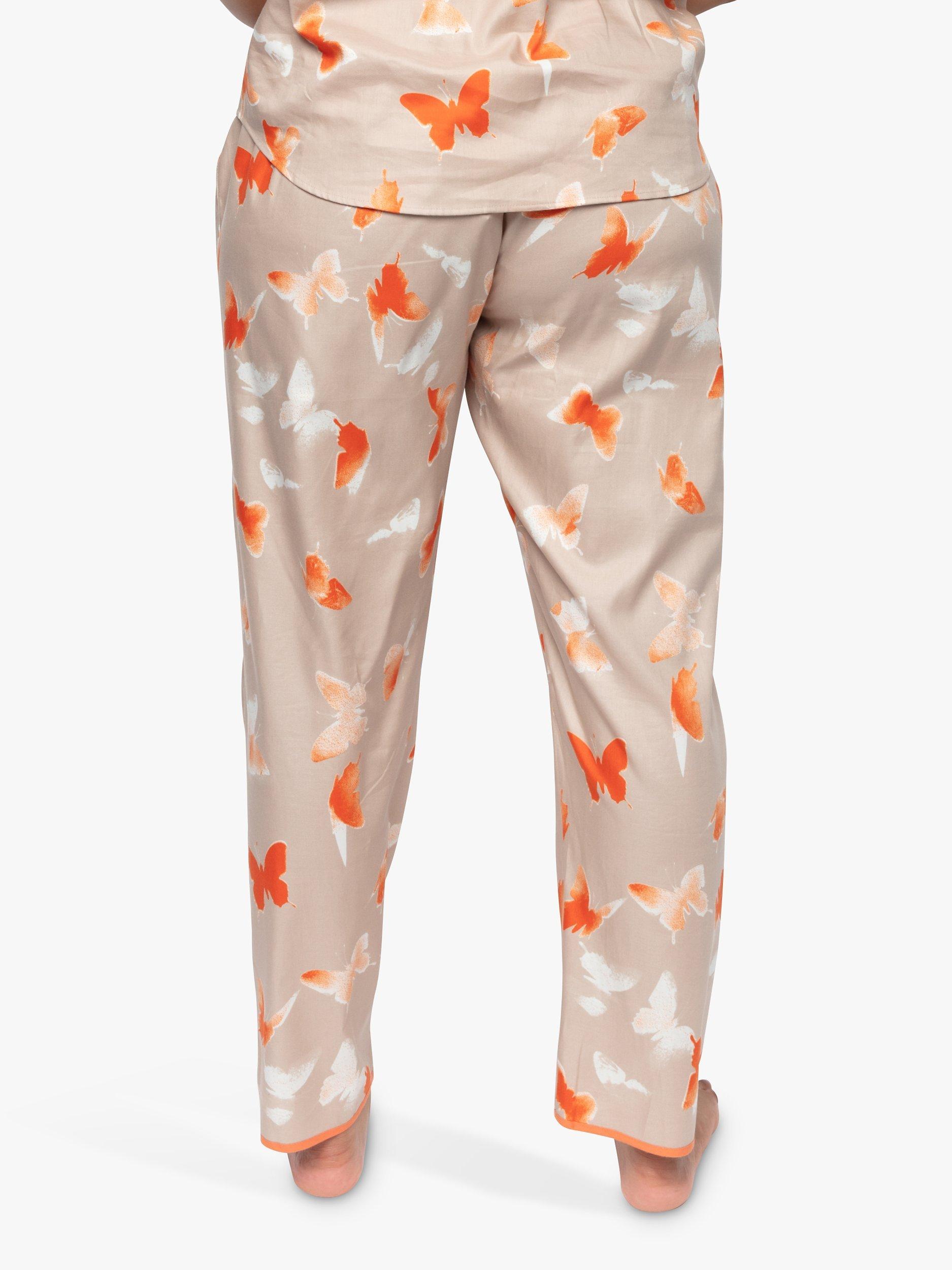 Product image 2 of 4, which shows Cyberjammies Butterfly Print Pyjama Bottoms, Taupe, 8