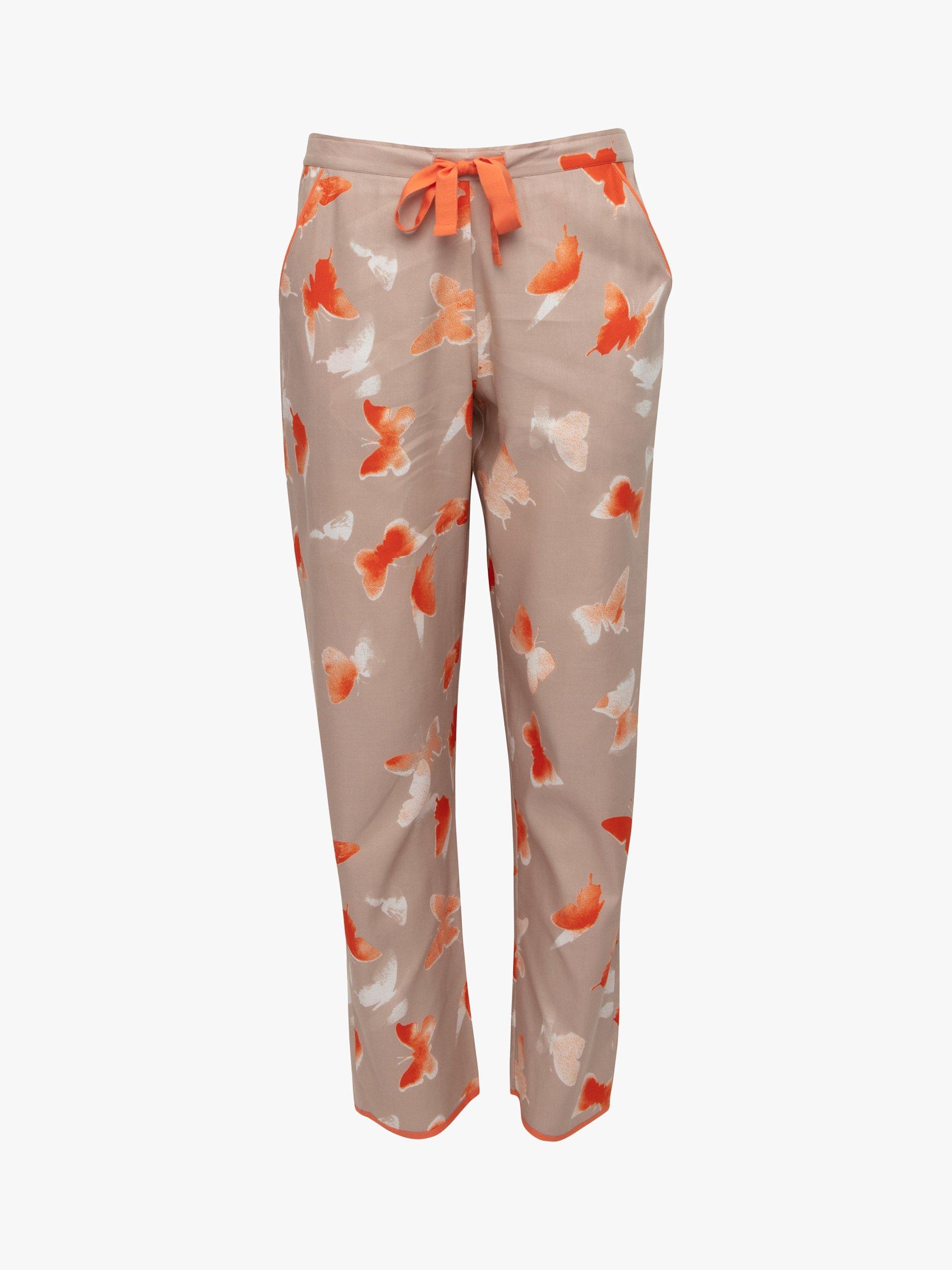 Product image 3 of 4, which shows Cyberjammies Butterfly Print Pyjama Bottoms, Taupe, 8