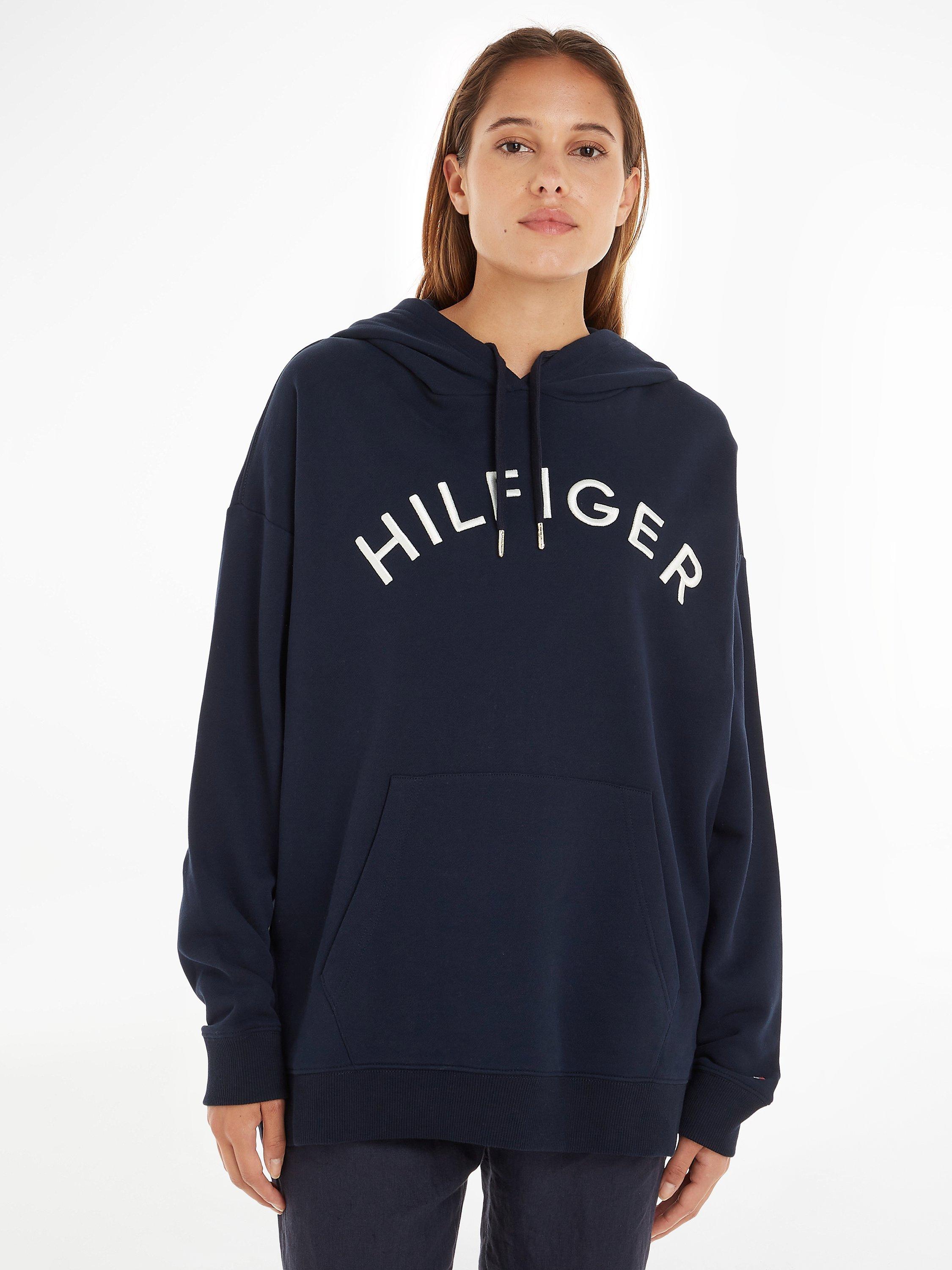 Tommy Hilfiger Logo Embroidered Varsity Hoodie, Desert Sky