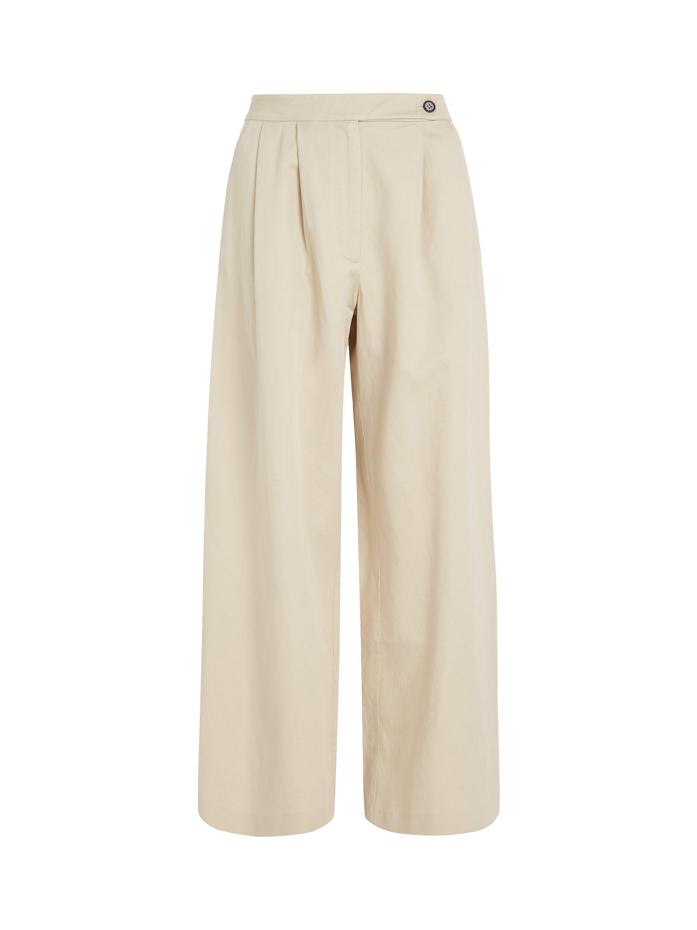 Product image 1 of 2, which shows Tommy Hilfiger Wide Leg Trousers, Light Sandalwood, 4