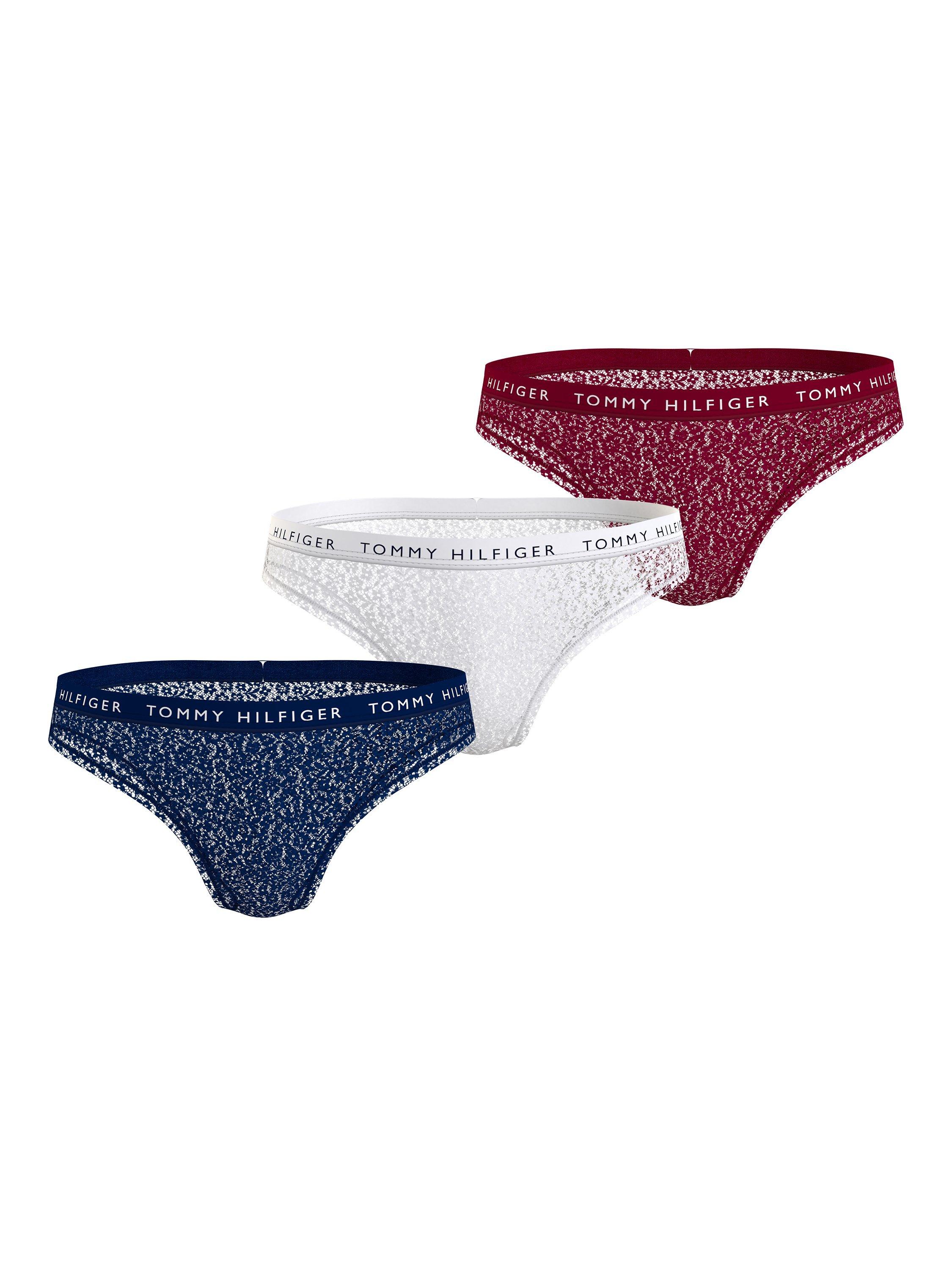Tommy Hilfiger Medium Waist Lace Bikini Briefs, Pack of 3