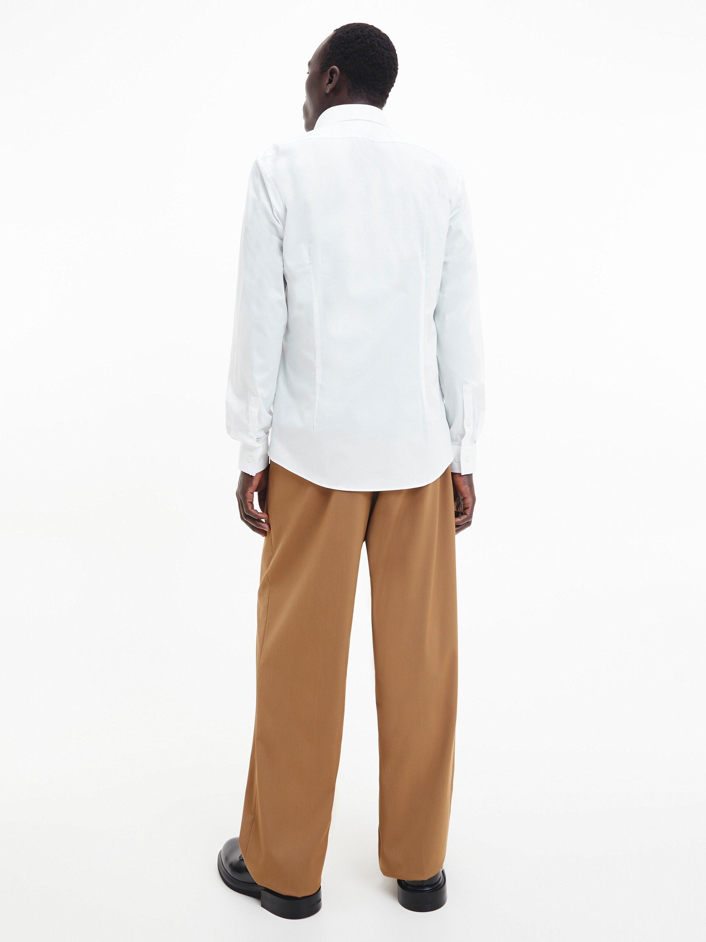 Product image 2 of 5, which shows Calvin Klein Cotton Poplin Slim Fit Shirt, White, 38R