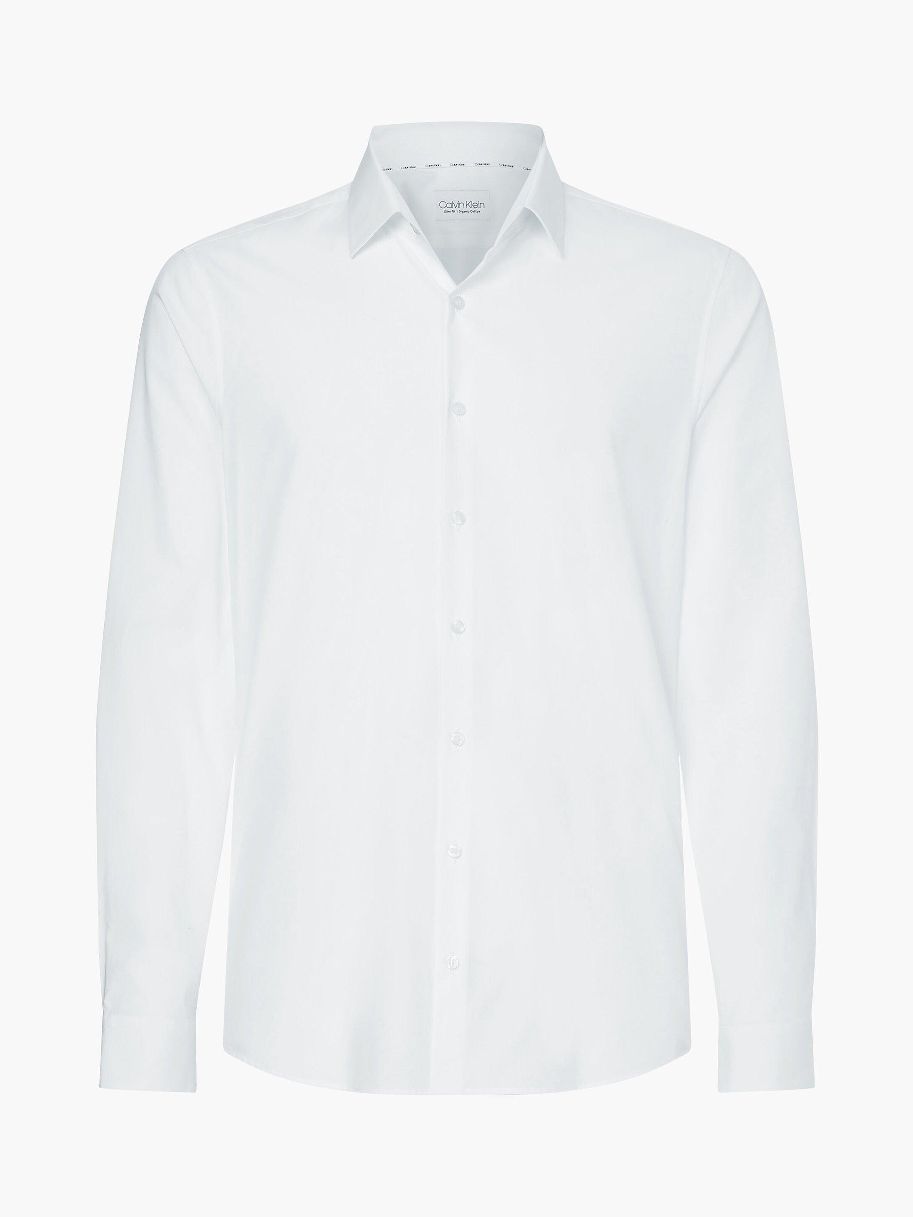 Product image 4 of 5, which shows Calvin Klein Cotton Poplin Slim Fit Shirt, White, 38R
