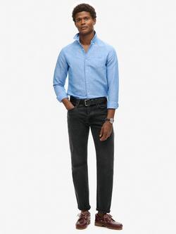 Superdry Studios Linen and Organic Cotton Blend Shirt - view 2, Blue Bonnet