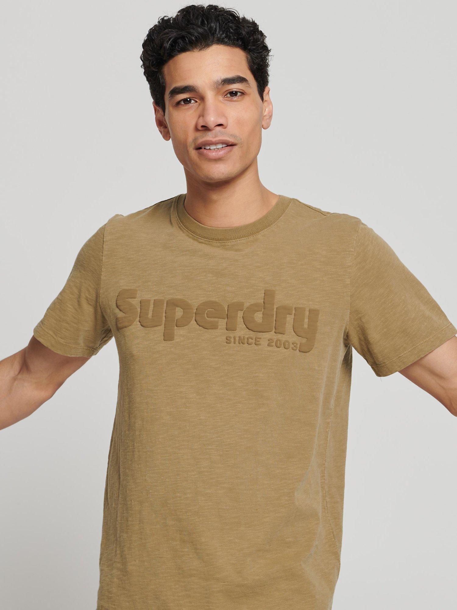 Superdry Terrain Embossed T-Shirt, Gothic Olive Green