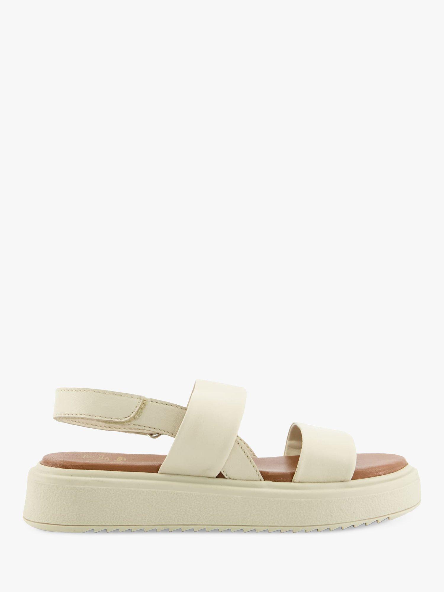 Dune Kids' Lillie Double Strap Flatform Sandals, Ecru