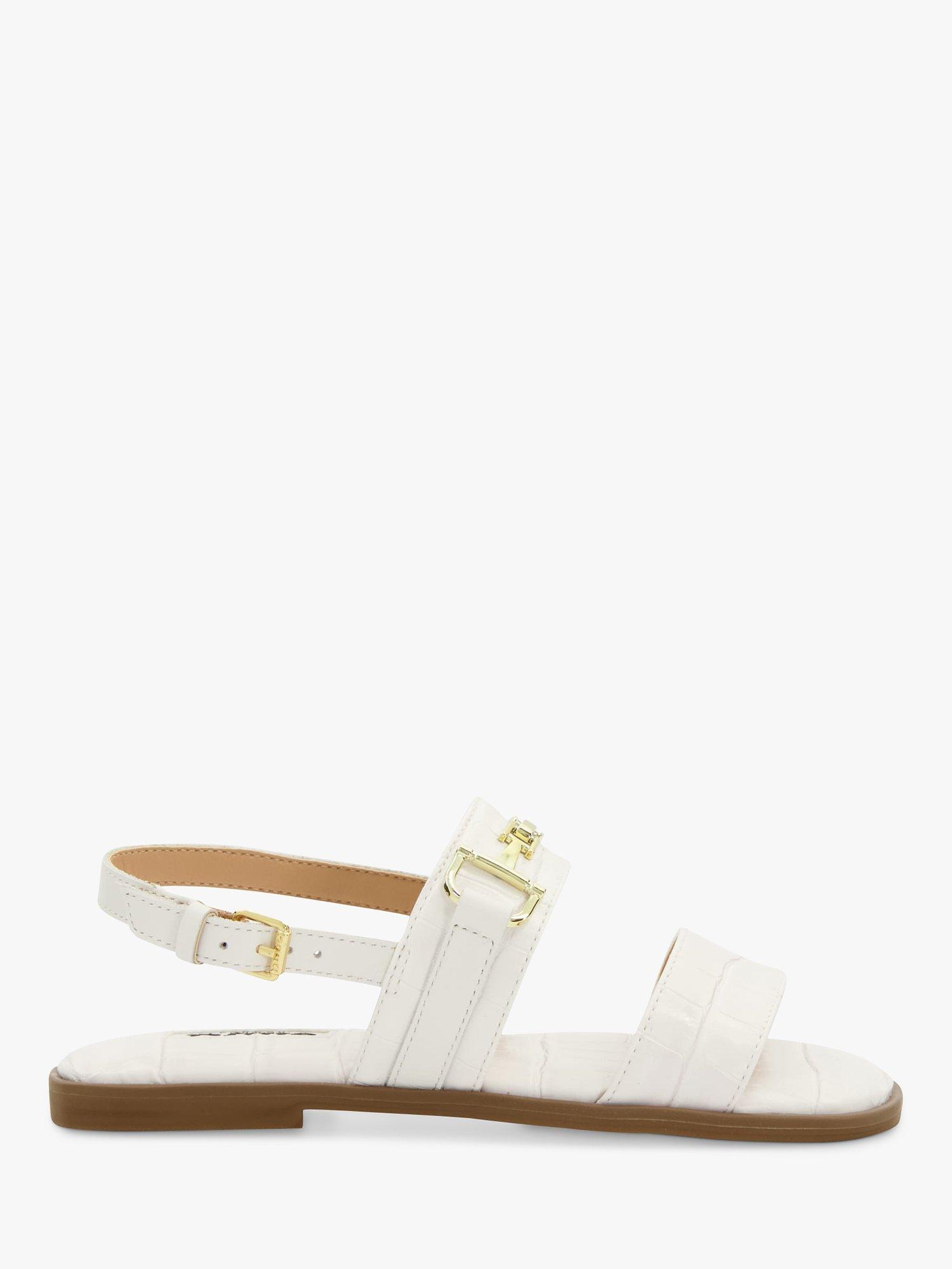 Dune Kids' Lemon Pie Snaffle Trim Sandals, White-synthetic