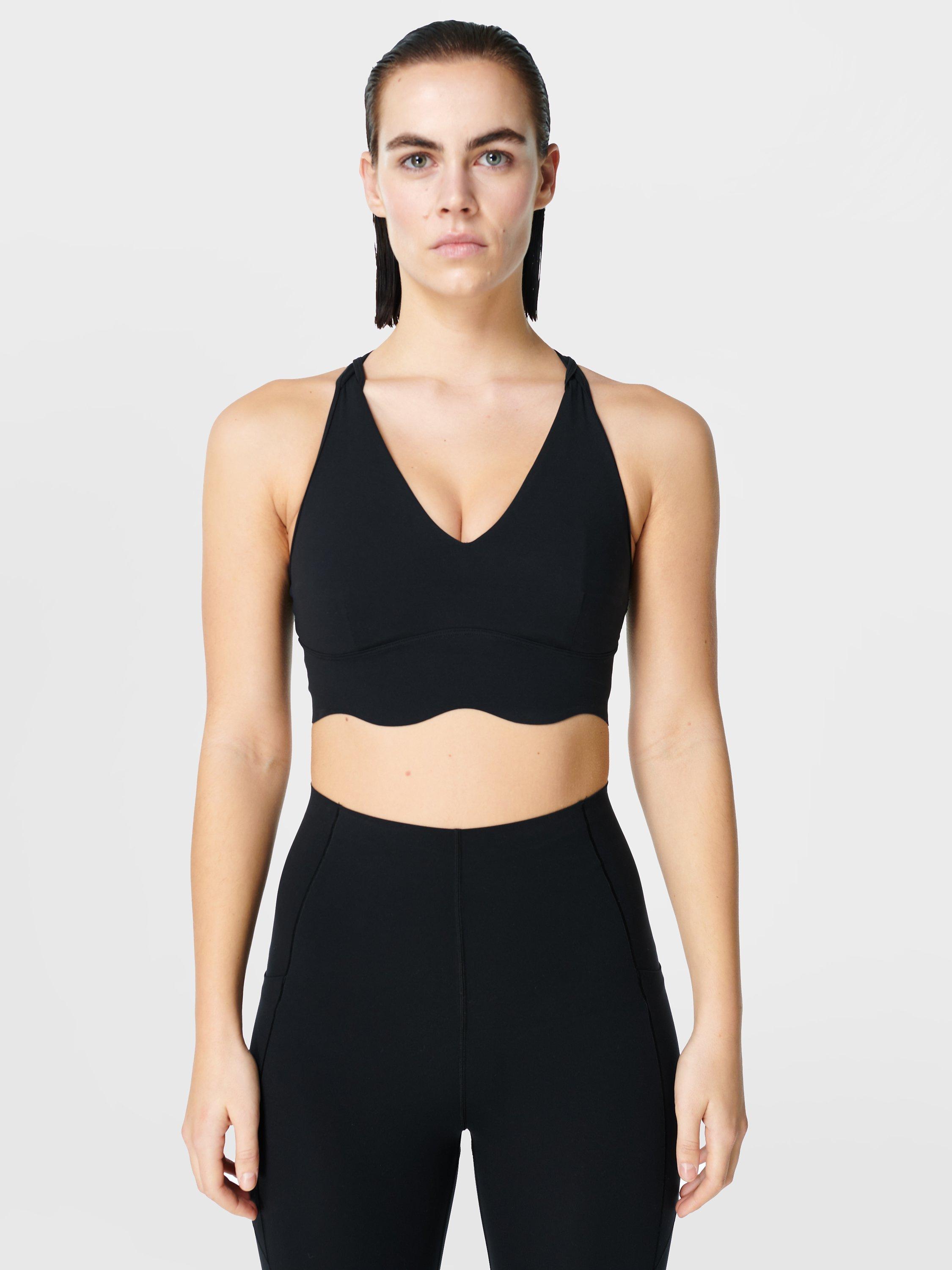 Product image 1 of 5, which shows Sweaty Betty Power Plunge Sports Bra, Black, XXS