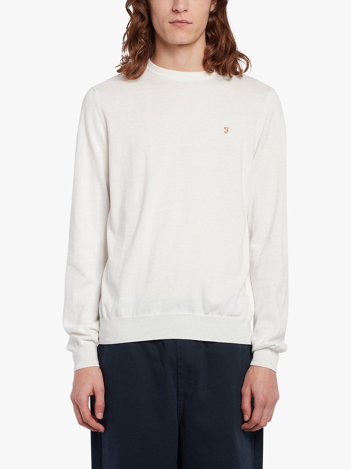 Farah Mullen Cotton Jumper, Ecru