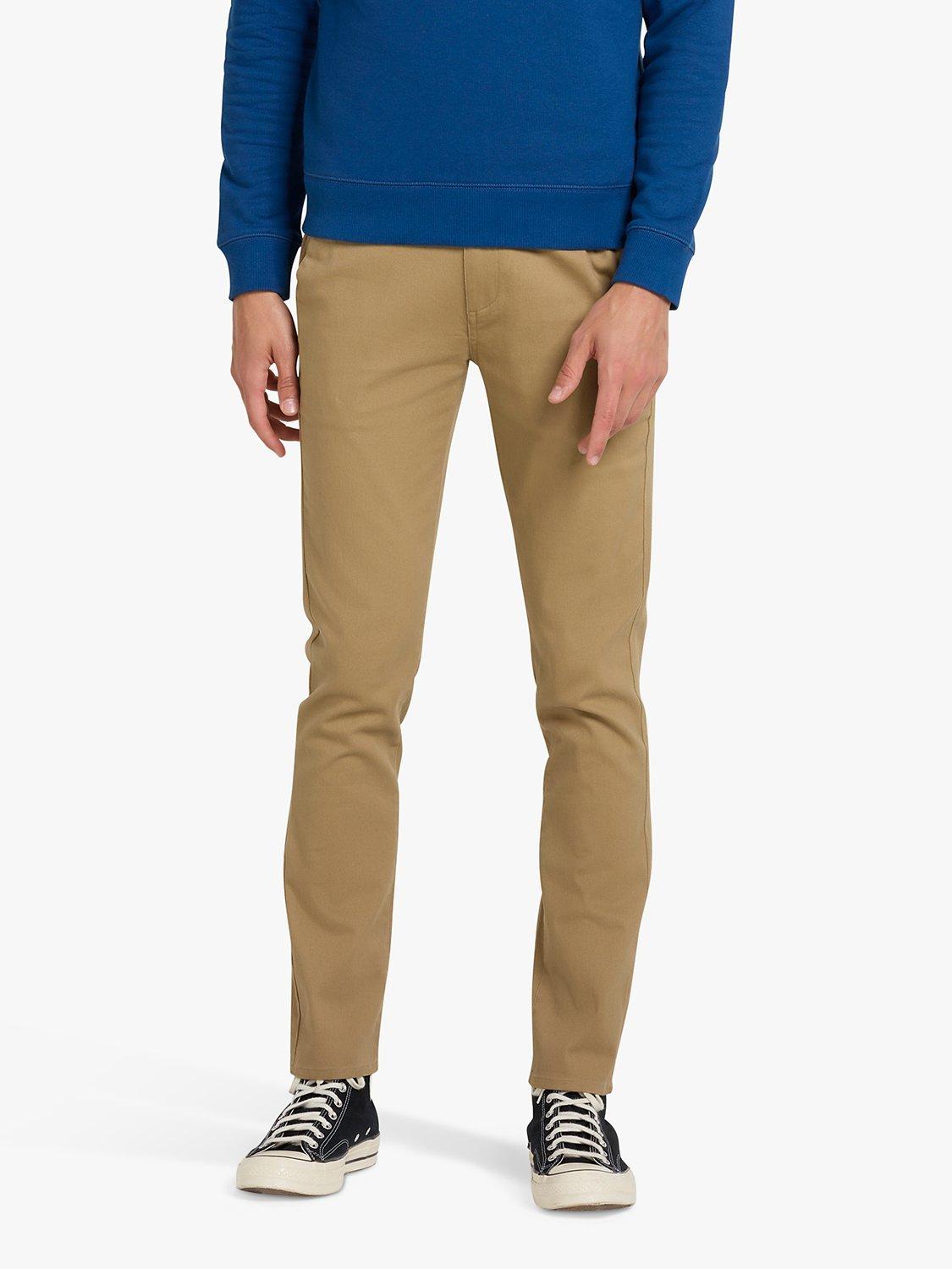 Product image 1 of 5, which shows Farah Endmore Skinny Fit Organic Cotton Twill Chinos, Beige, 30R
