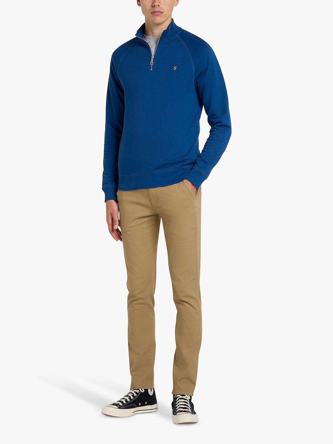 Product image 3 of 5, which shows Farah Endmore Skinny Fit Organic Cotton Twill Chinos, Beige, 30R