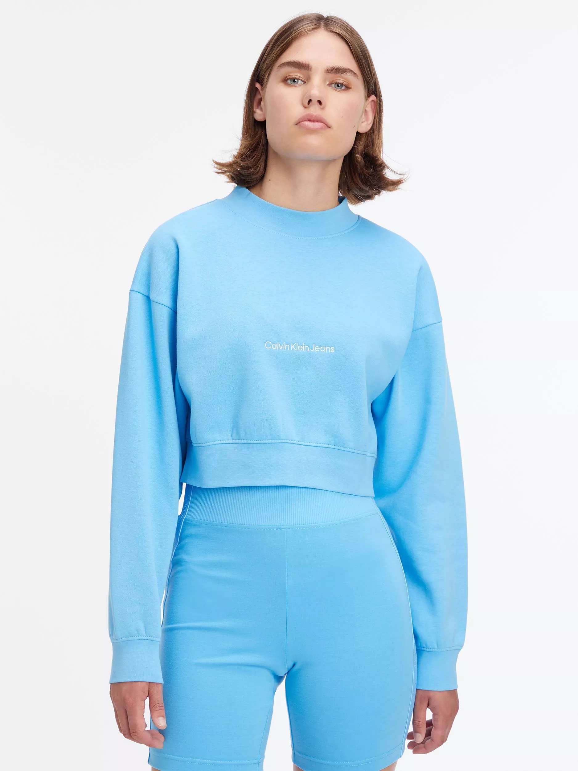 Calvin Klein Mock Neck Jumper, Blue
