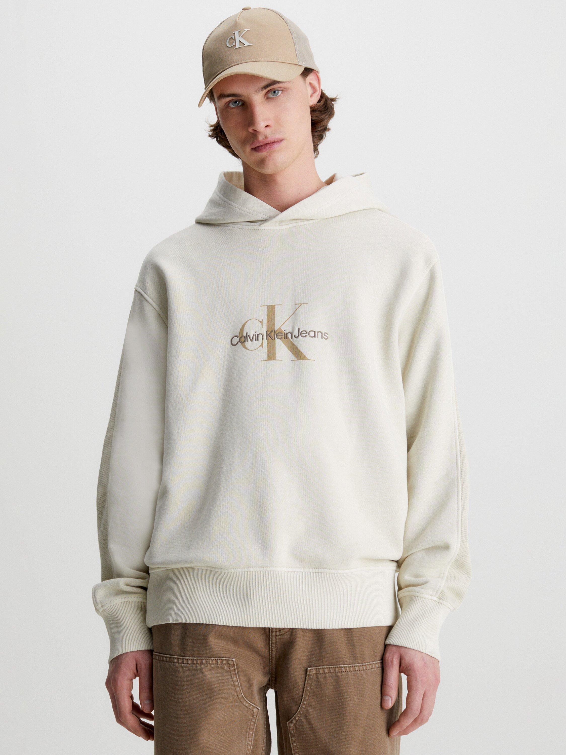 Calvin Klein Jeans Logo Hoodie, Classic Beige