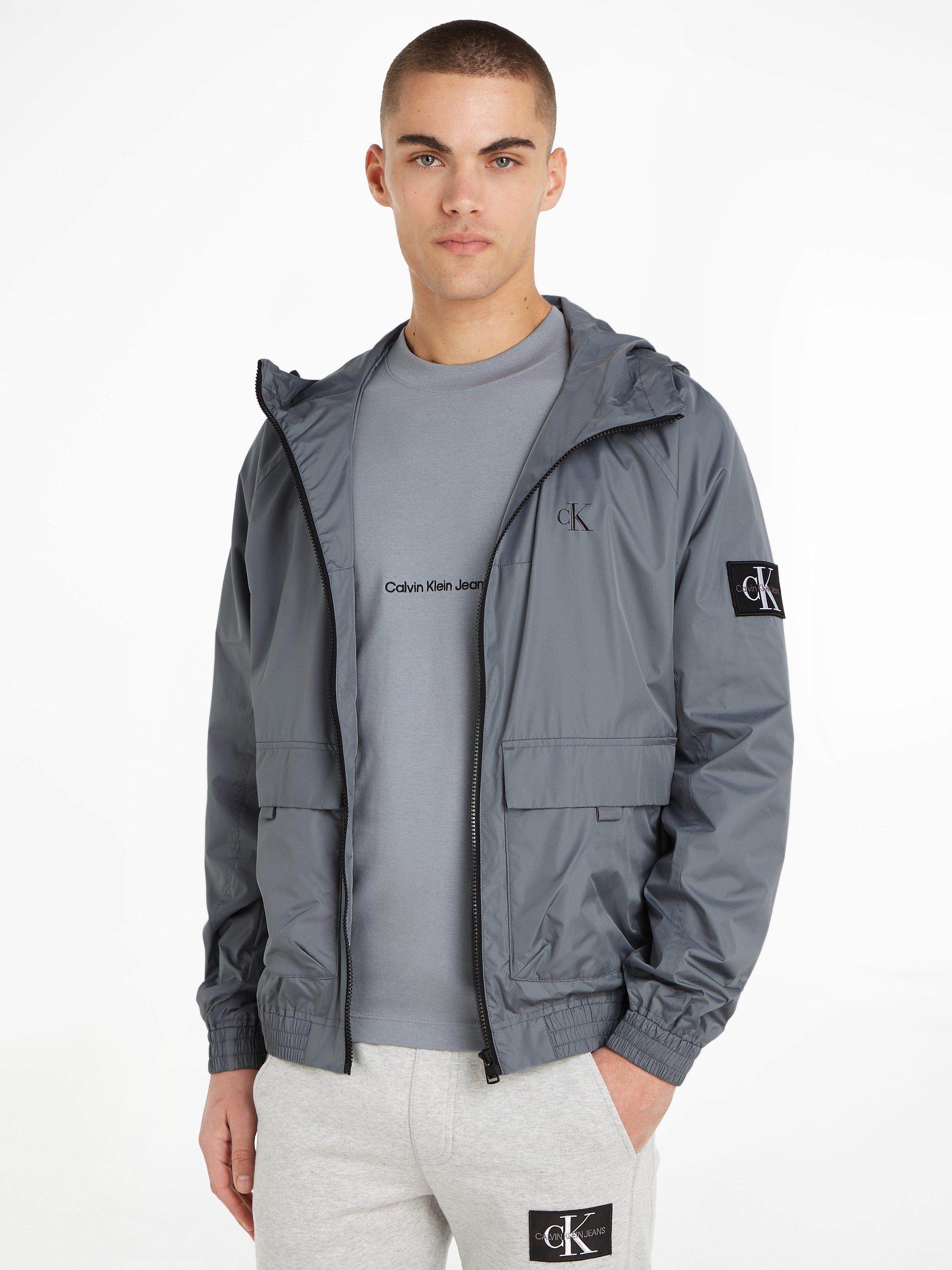 Calvin Klein Jeans Hooded Harrington Jacket, Overcast Grey