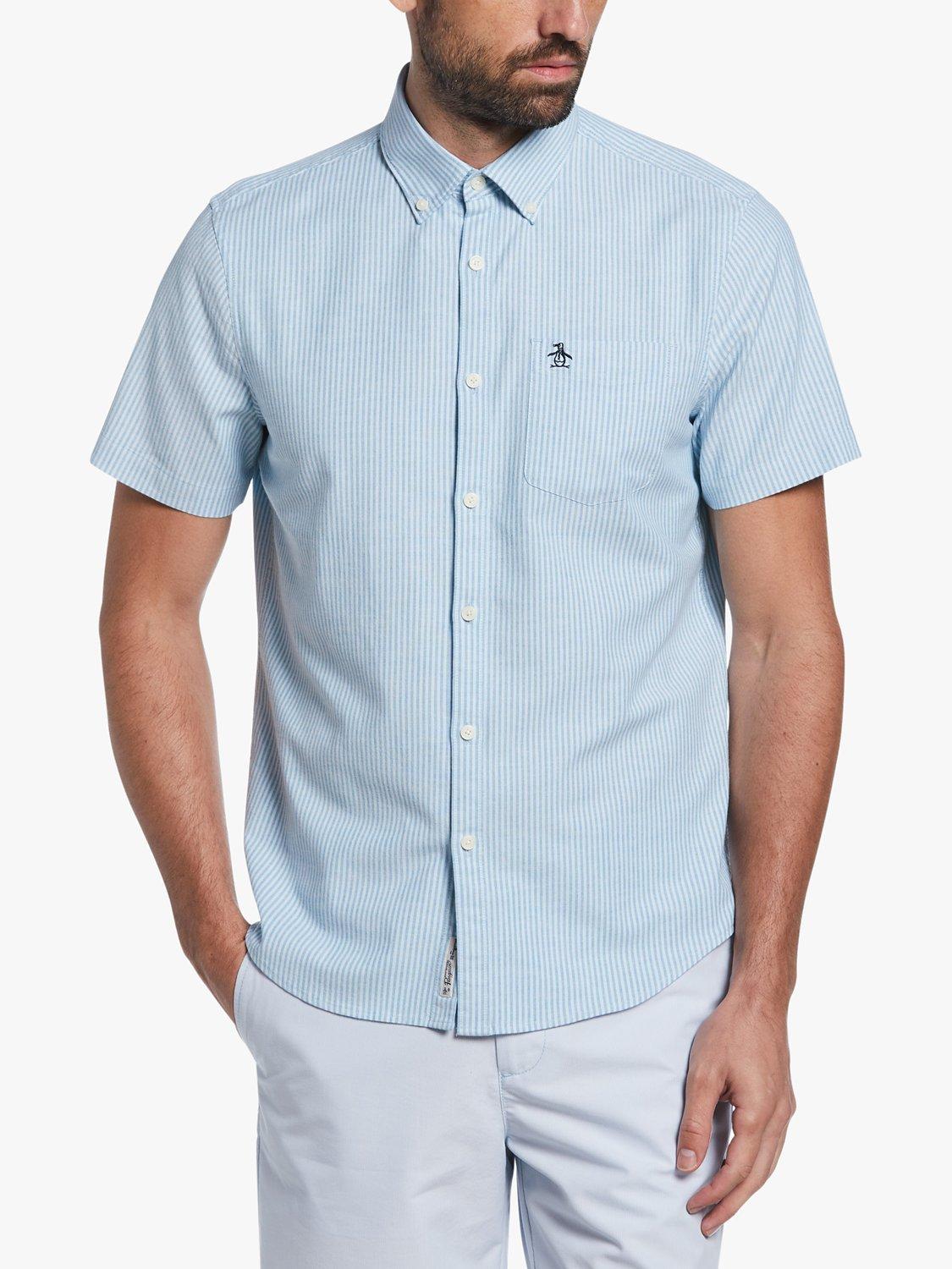 Original Penguin Stripe Oxford Shirt, 496 Cerulean