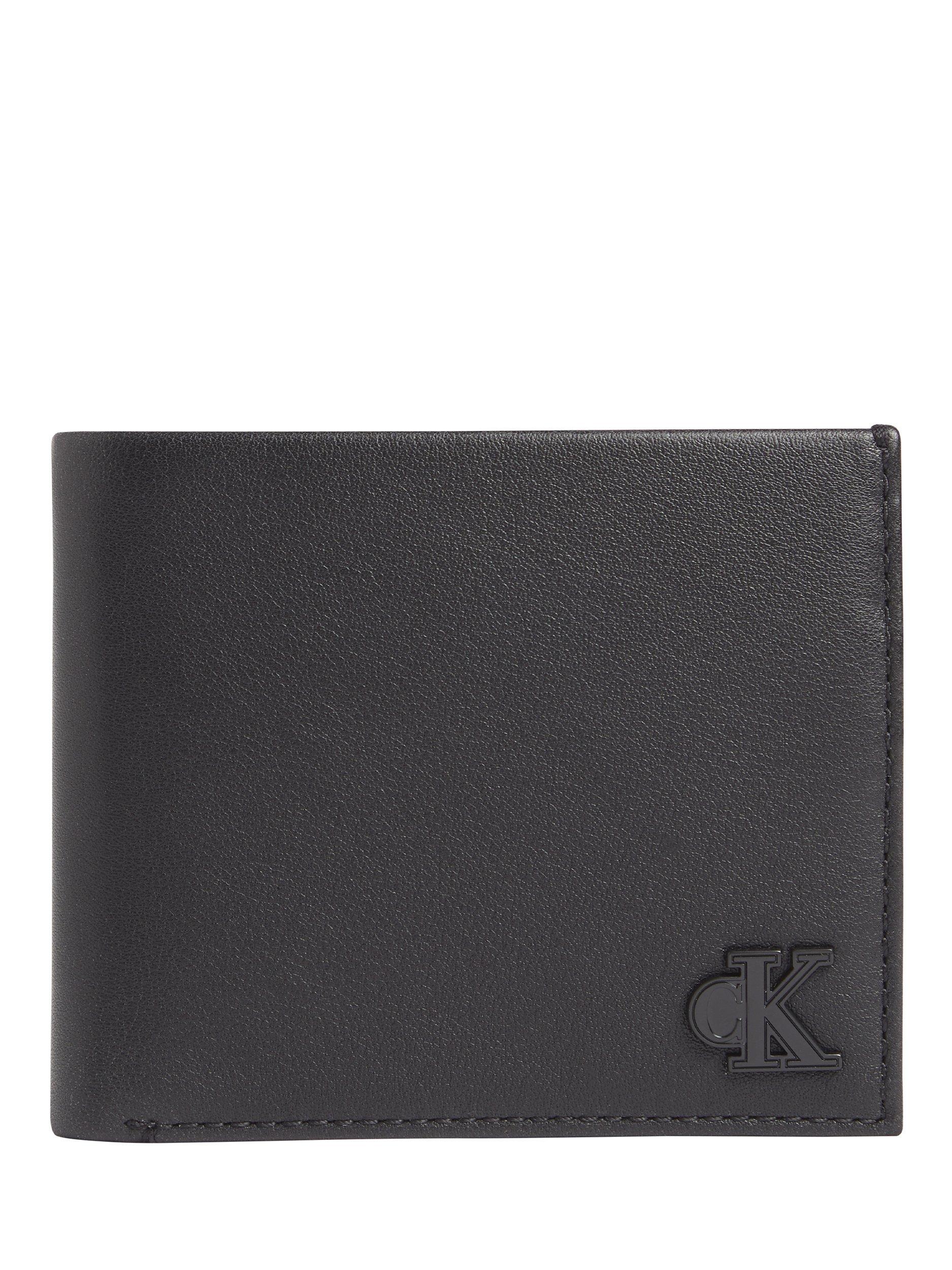 Product image 1 of 2, which shows Calvin Klein Logo Hardware Leather Wallet, Black