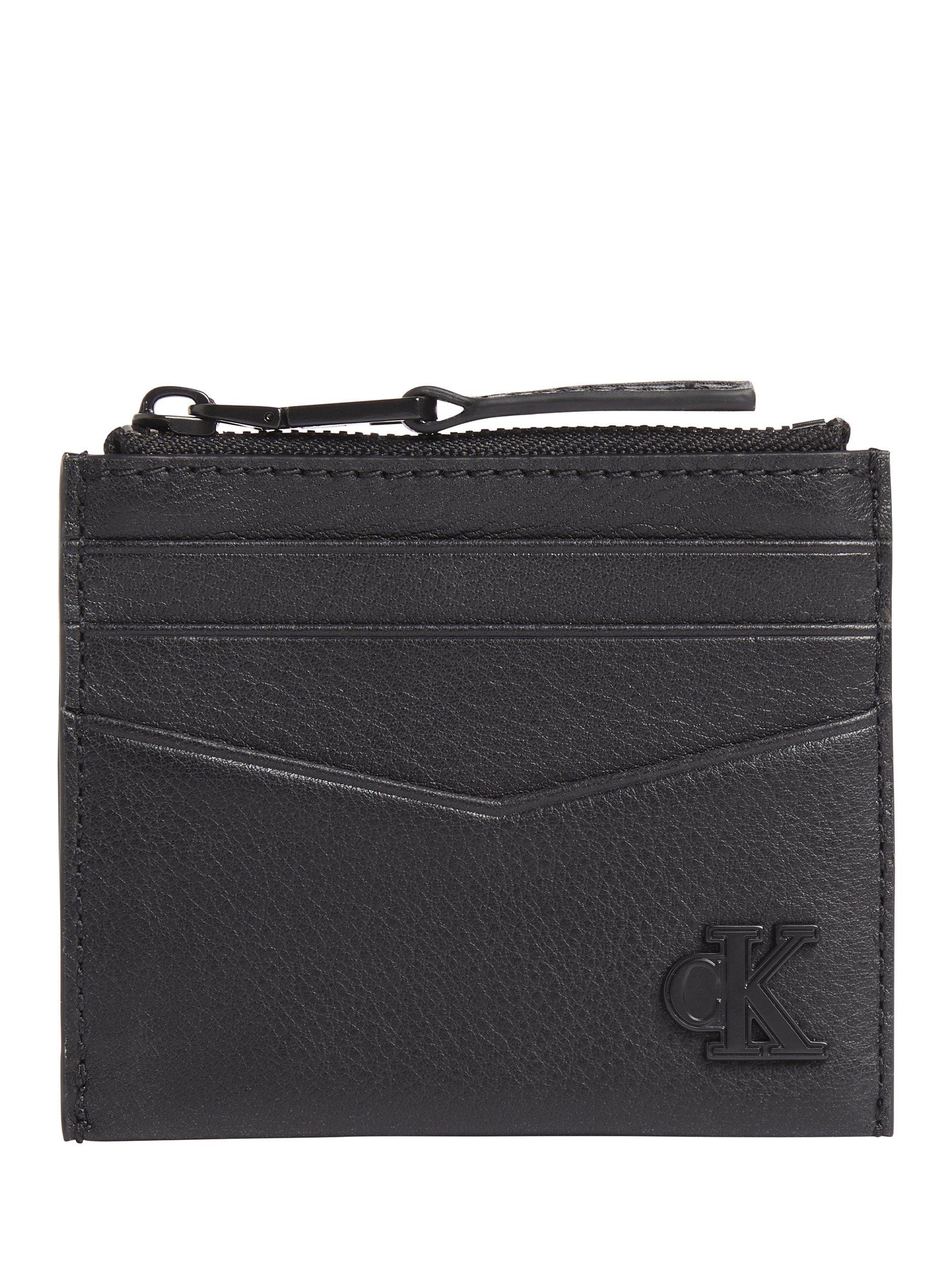 Product image 1 of 2, which shows Calvin Klein Leather Logo Card Holder, Black