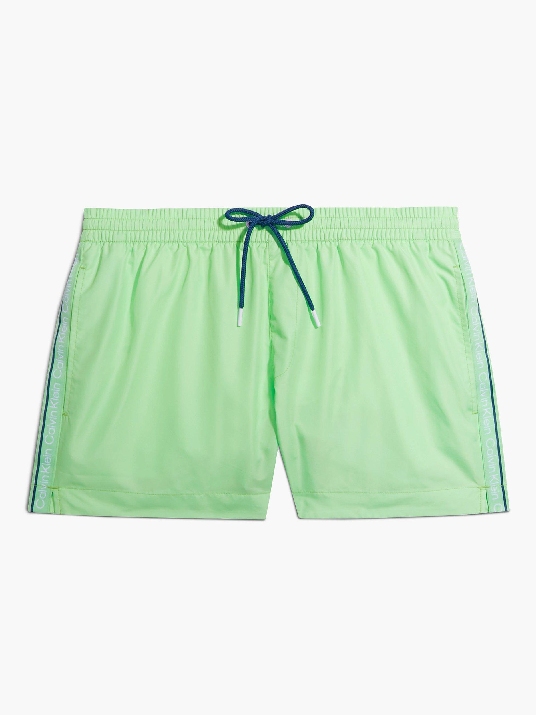 Calvin Klein Core Logo Tape Swim Shorts, Lime Mist