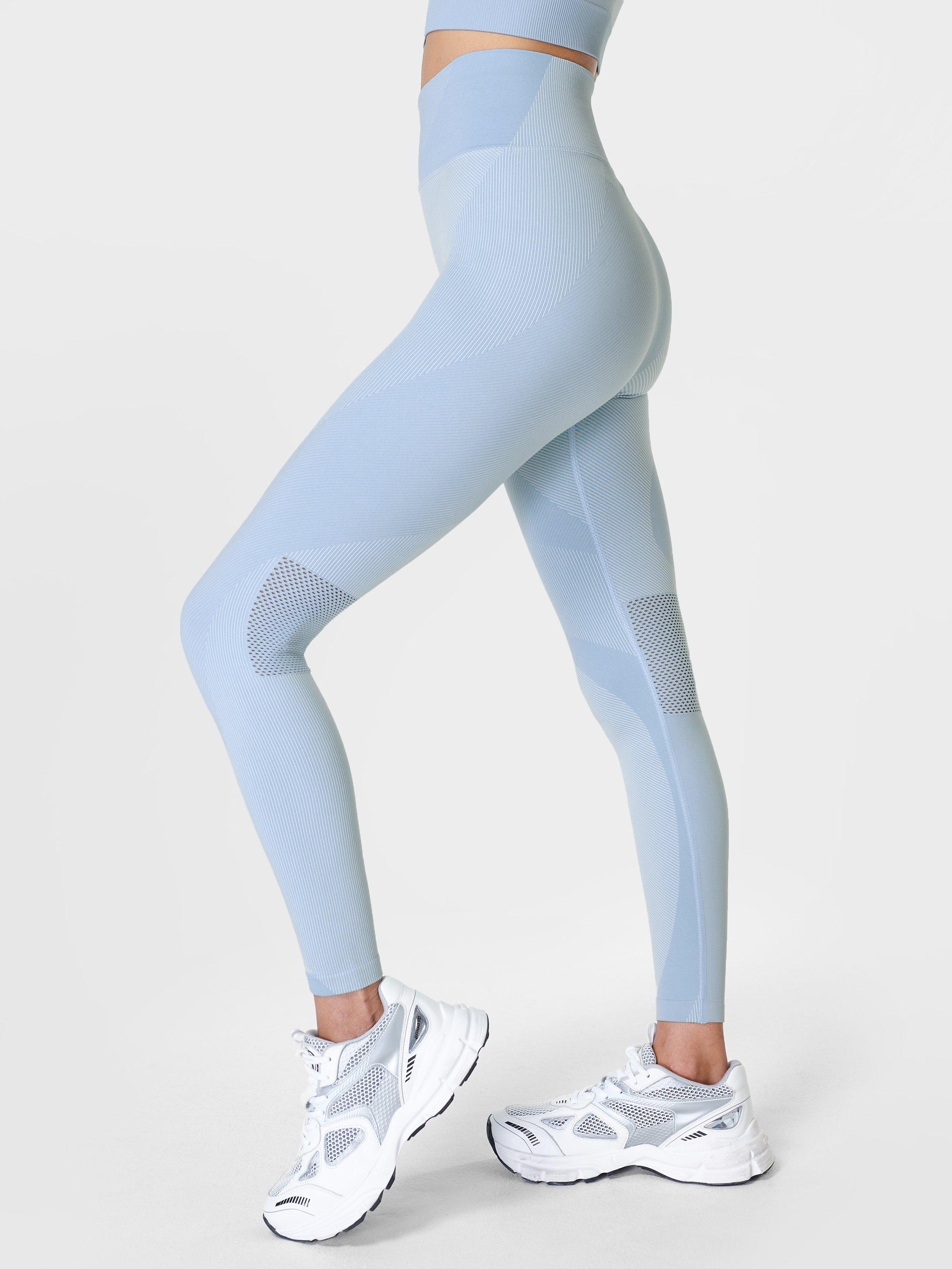 Sweaty Betty Infinite Seamless Workout Leggings, Aluminium Blue