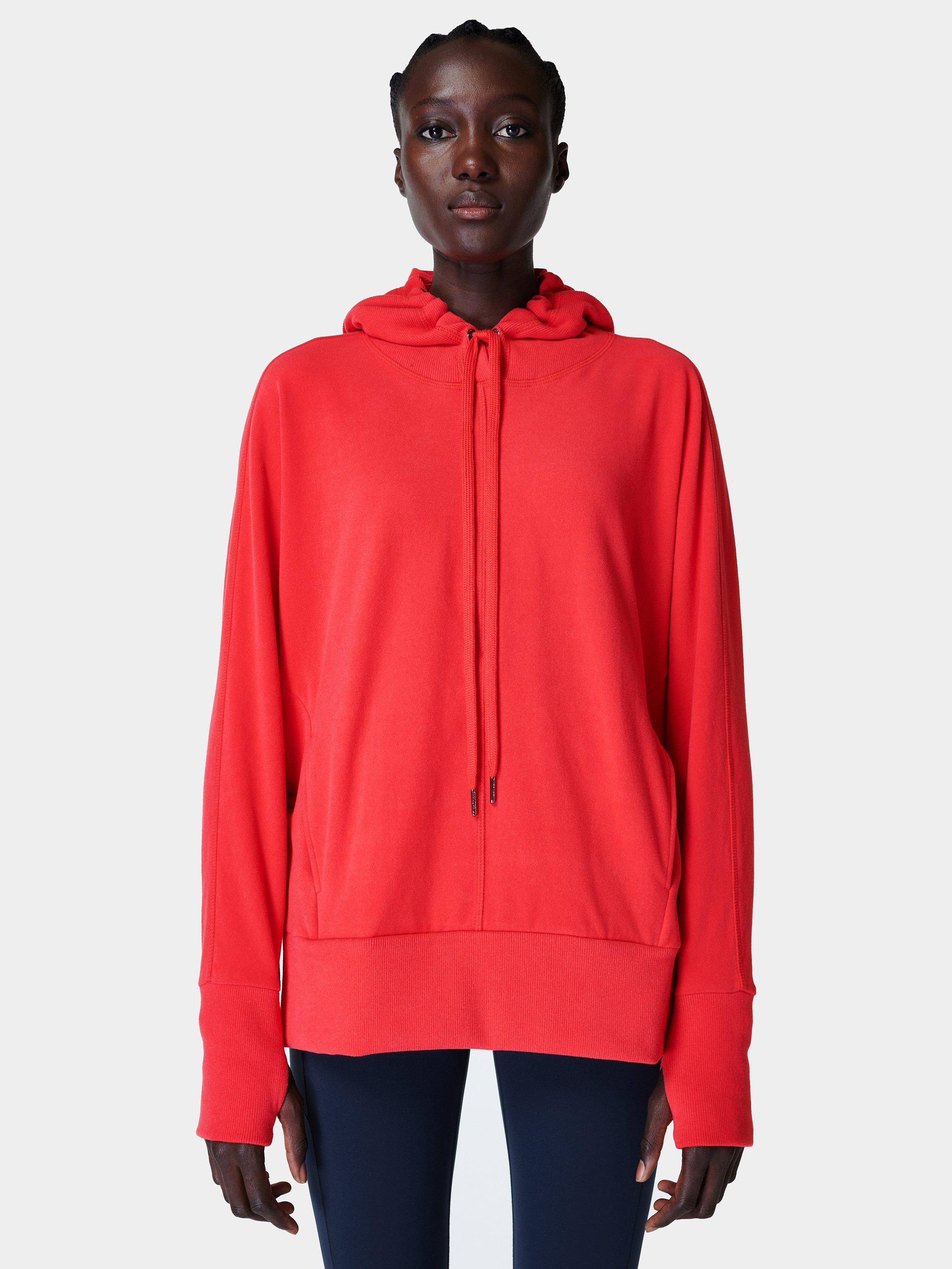 Sweaty Betty Liberate Luxe Fleece Hoodie, Tulip Red