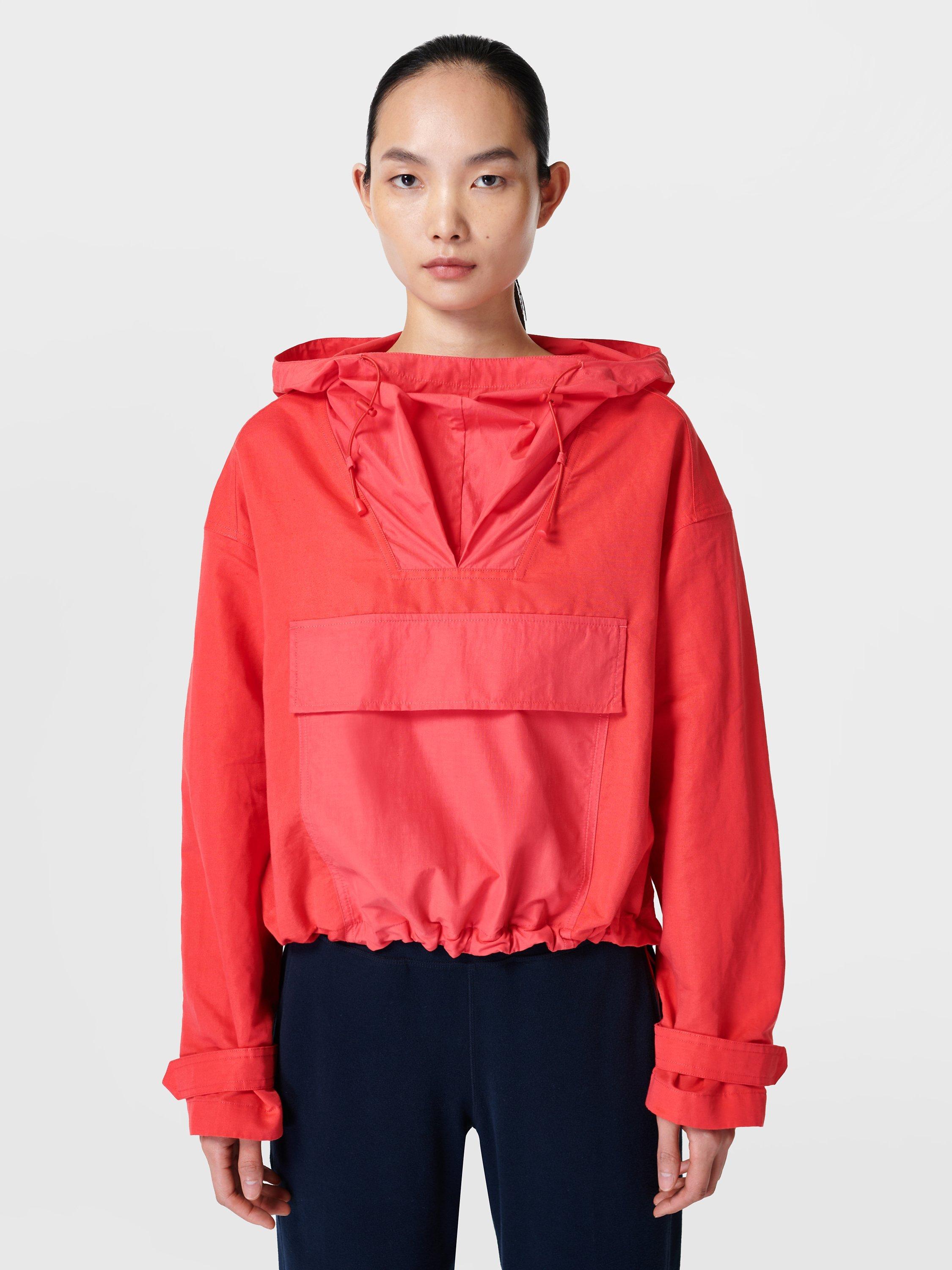 Sweaty Betty Nomad Lightweight Pullover Linen Blend Jacket, Tulip Red