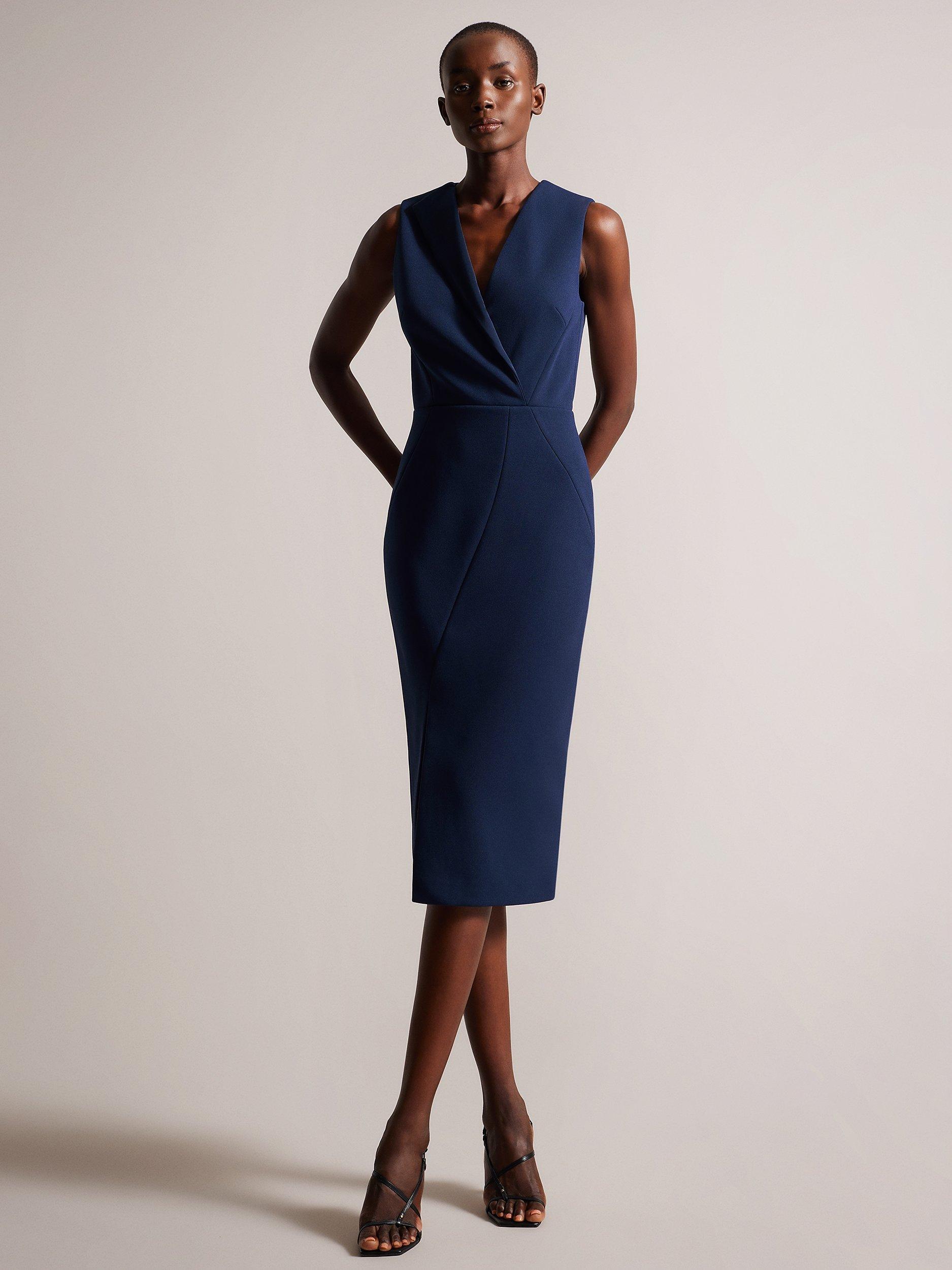 Ted Baker Tilolah Midi Pencil Dress, Dark Navy
