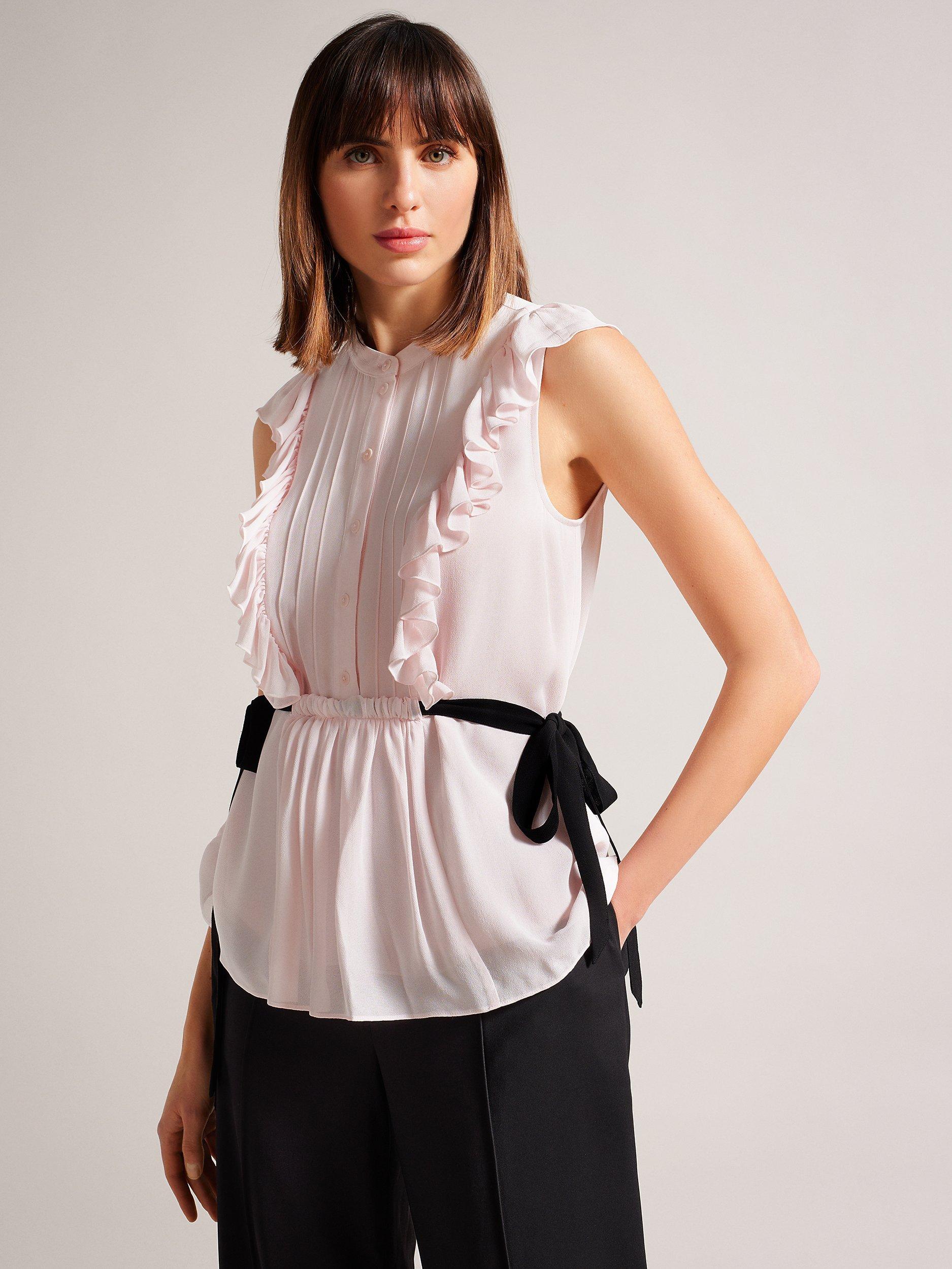 Ted Baker Evalie Frill Detail Blouse, Nude