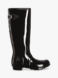 Hunter Tall Back Adjustable Gloss Wellington Boots, Black