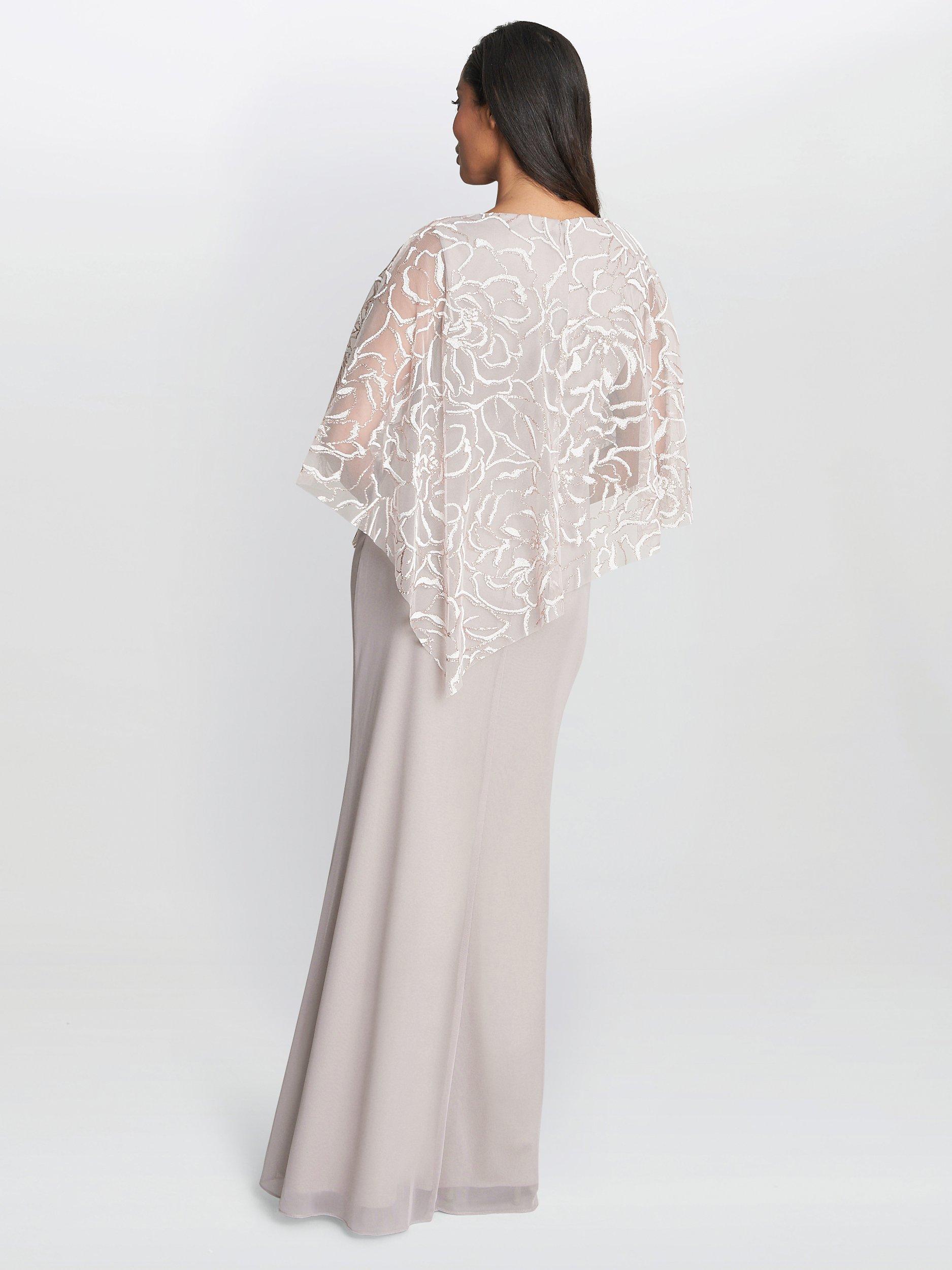 Product image 2 of 5, which shows Gina Bacconi Sephora Shimmer Cape Maxi Dress, Pink, 10