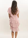 Gina Bacconi Bella Georgette Tiered Dress, Rose Pink