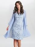 Gina Bacconi Hayley Embroidered Dress with Chiffon Jacket, Spring Navy