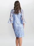 Gina Bacconi Michaela Floral Embroidered Shift Dress, Hydrangea