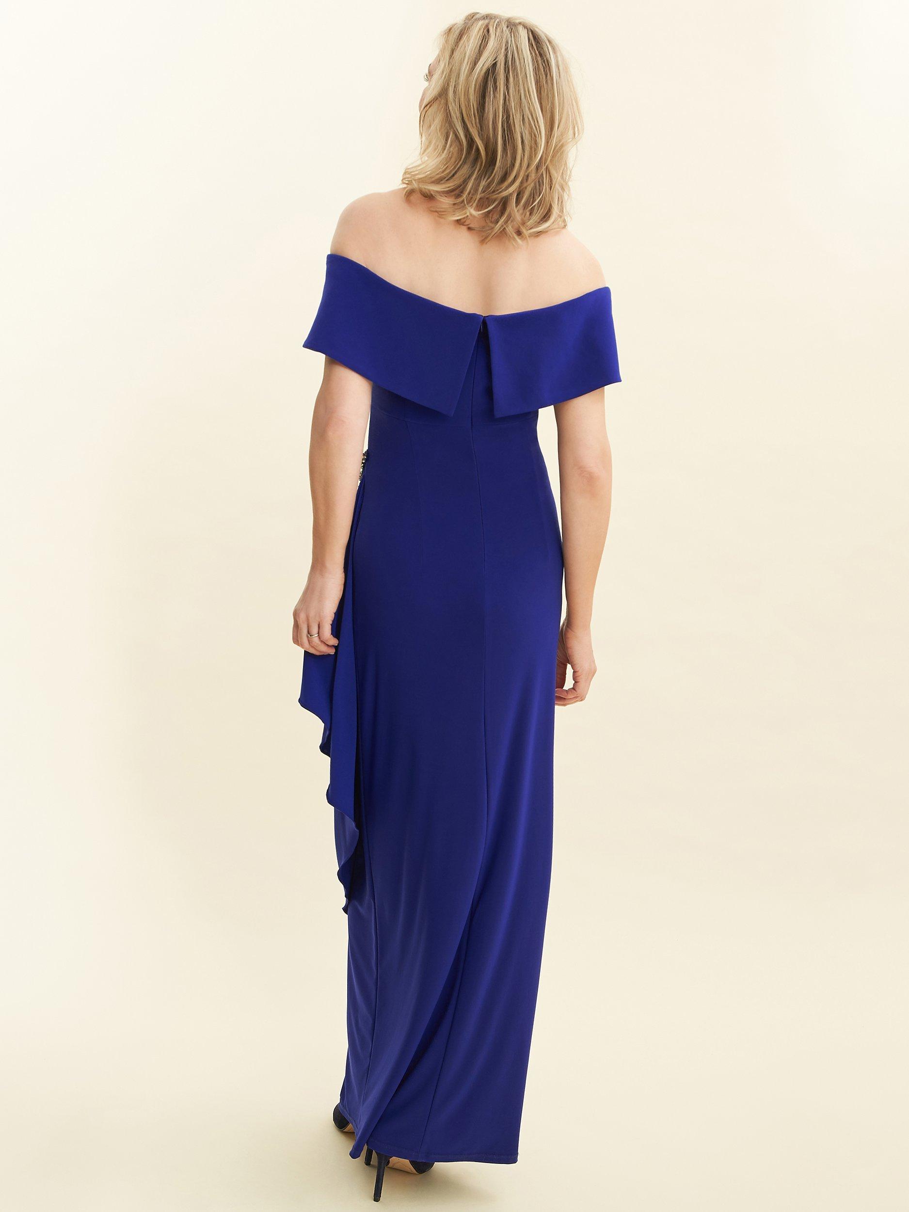 Gina Bacconi Gail Off Shoulder Maxi Dress Royal