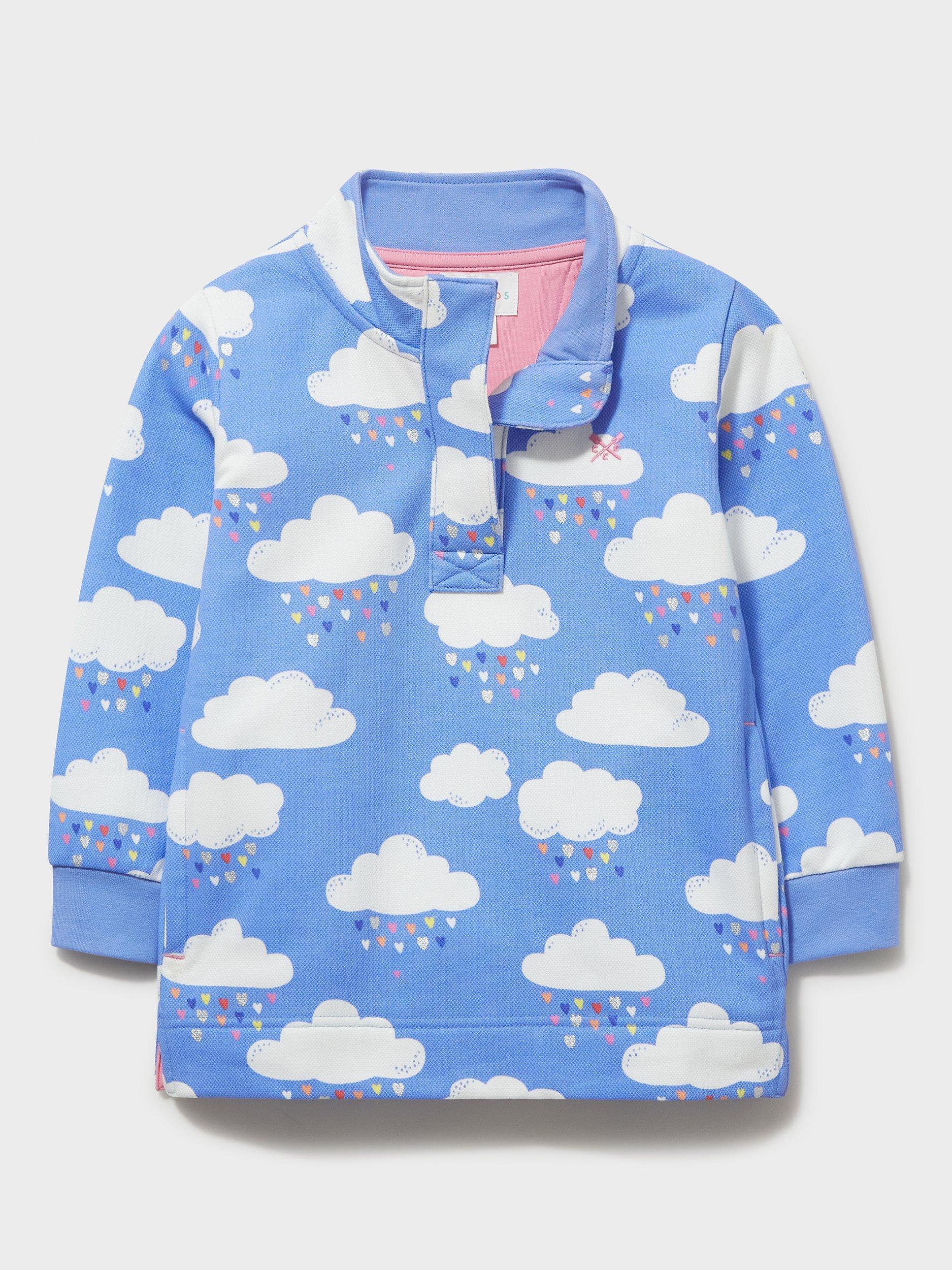 Crew Clothing Kids' Half Zip Sweatshirt, Bright Blue