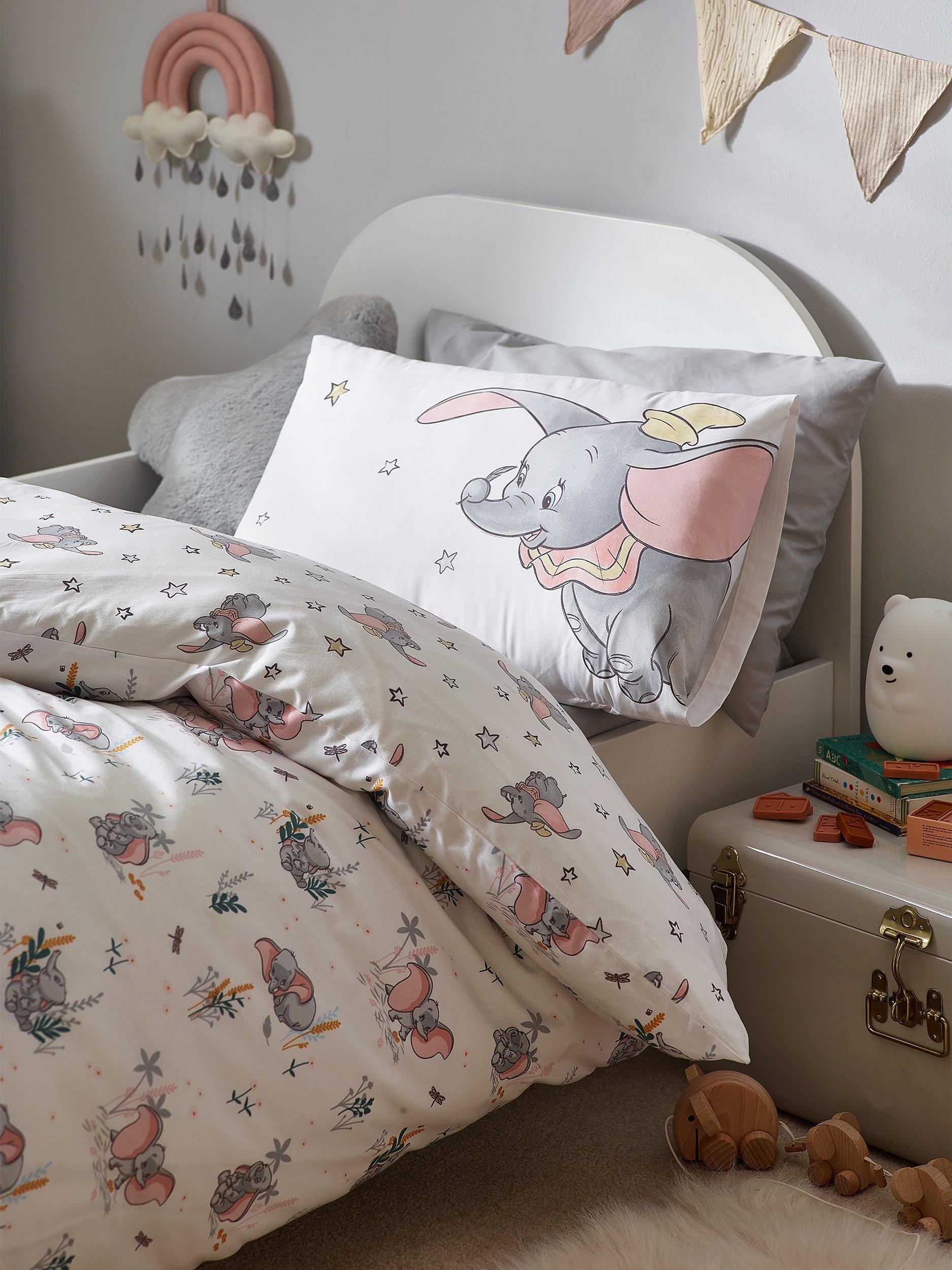 Disney Dumbo Reversible Pure Cotton Duvet Cover and Pillowcase Set