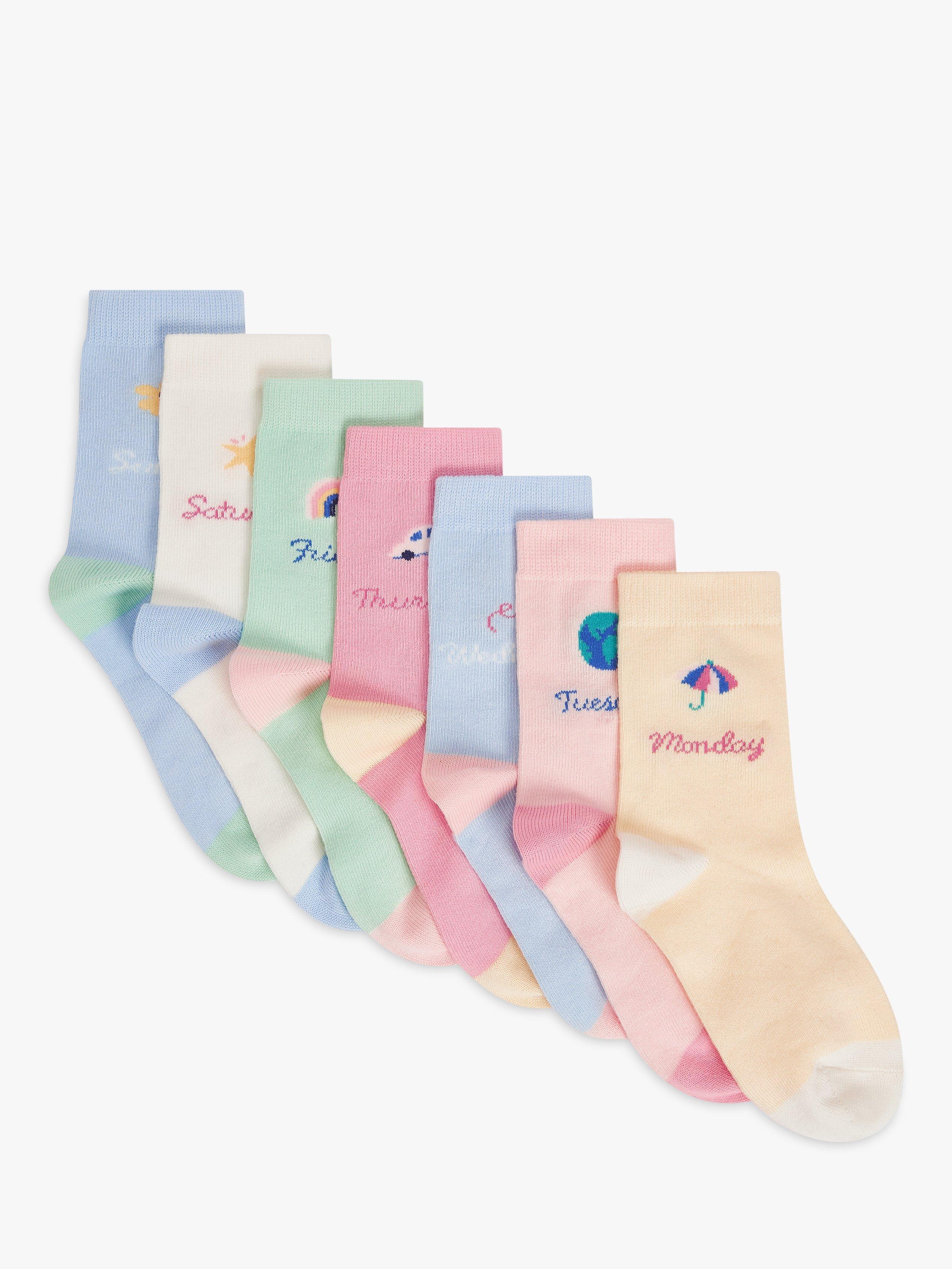 John Lewis Kids' Days of the Week Ankle Socks, Multi