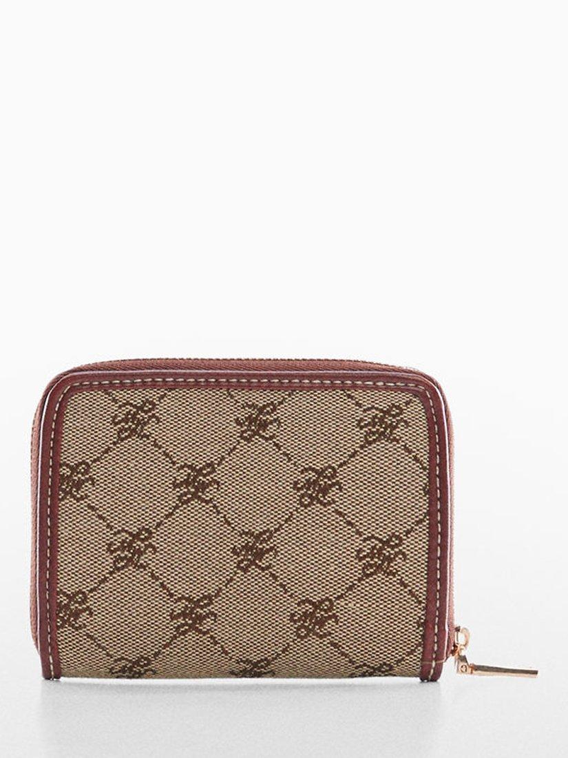 Product image 1 of 3, which shows Mango Anna Zip Around Purse, Medium Brown, One Size