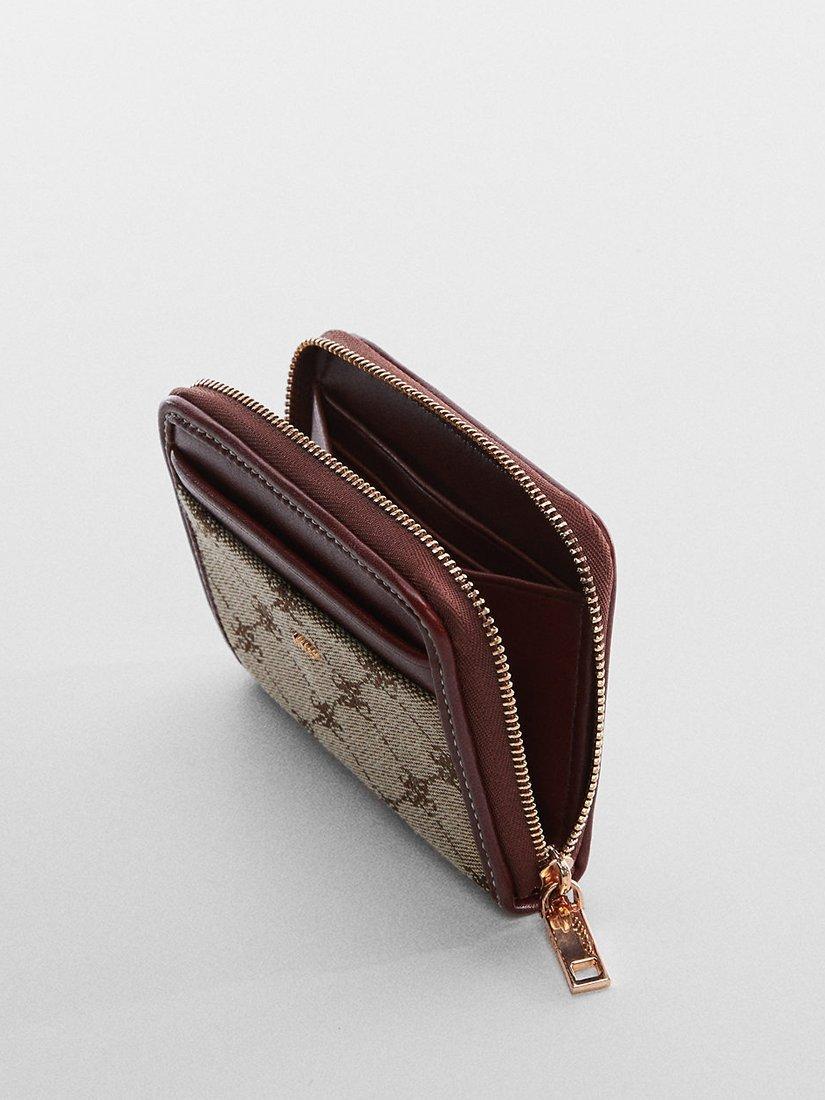 Product image 3 of 3, which shows Mango Anna Zip Around Purse, Medium Brown, One Size