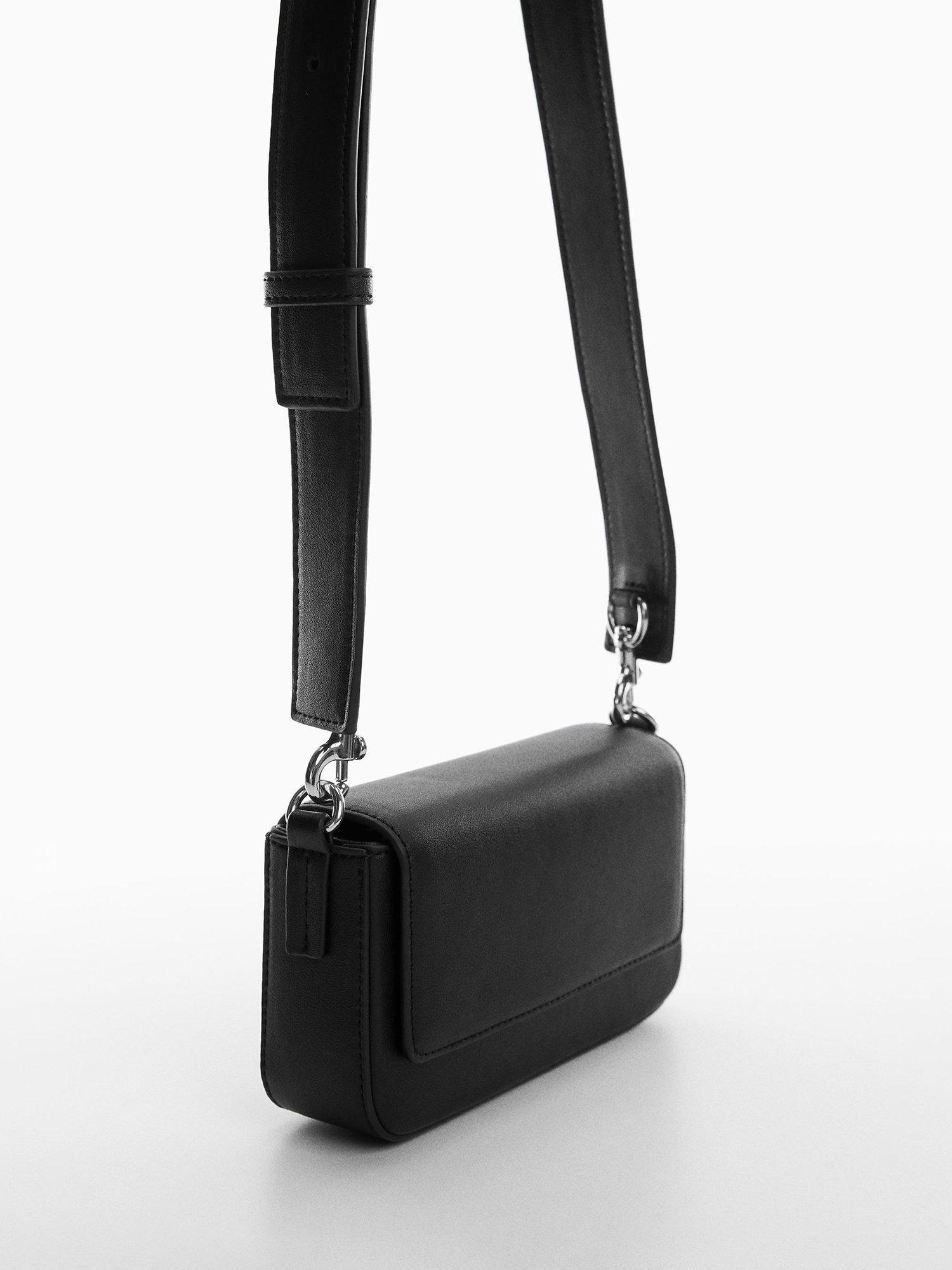 Mango Oasis Flap Over Shoulder Bag, Black, One Size