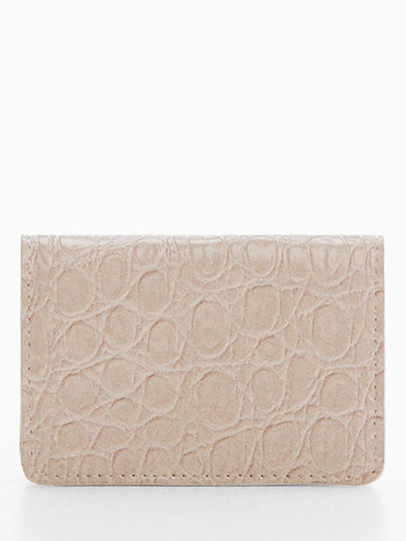 Mango Ona Small Flap Over Wallet, Natural White, One Size