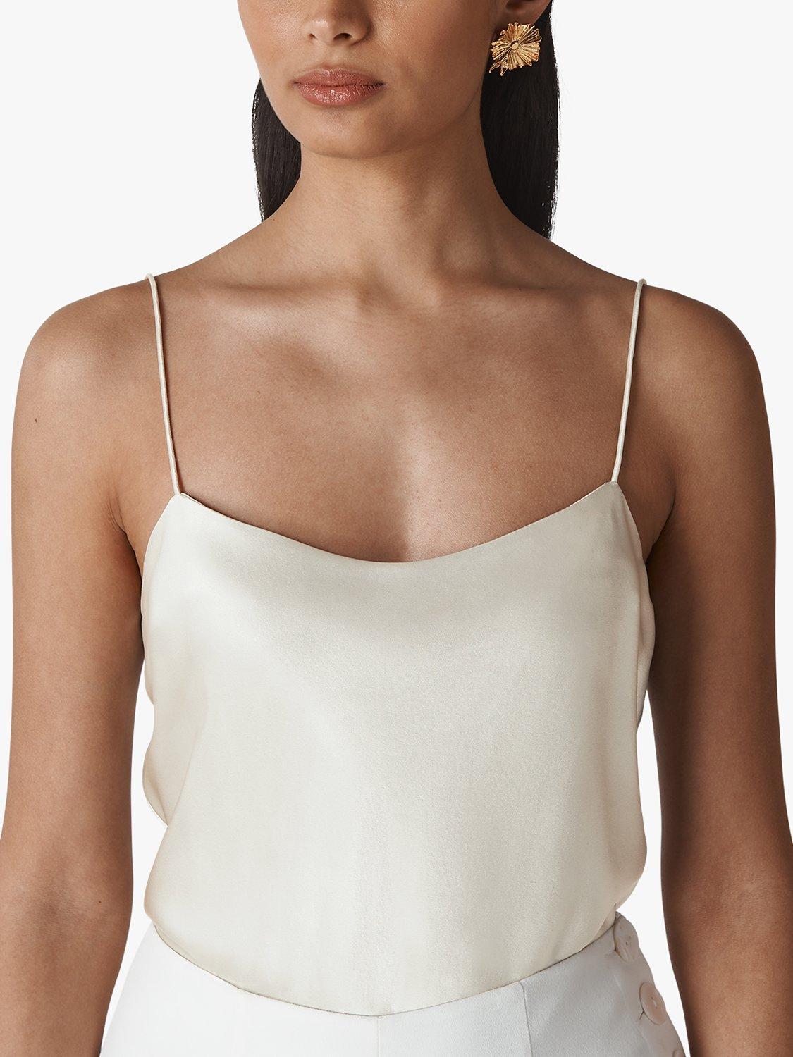 Product image 4 of 5, which shows Whistles Silk Cami Top, Silver, 6