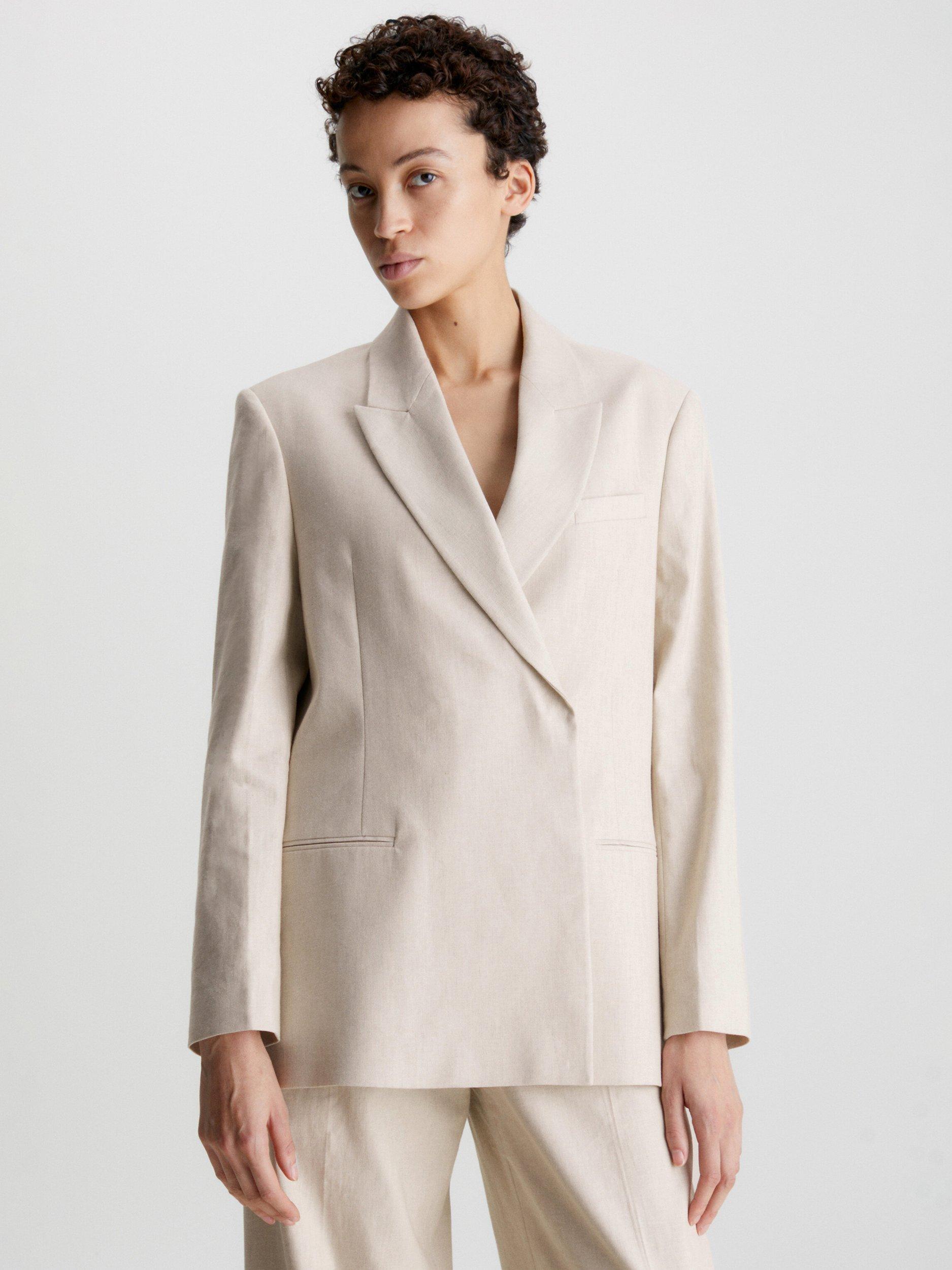 Calvin Klein Women's Tailored Blazer, Beige