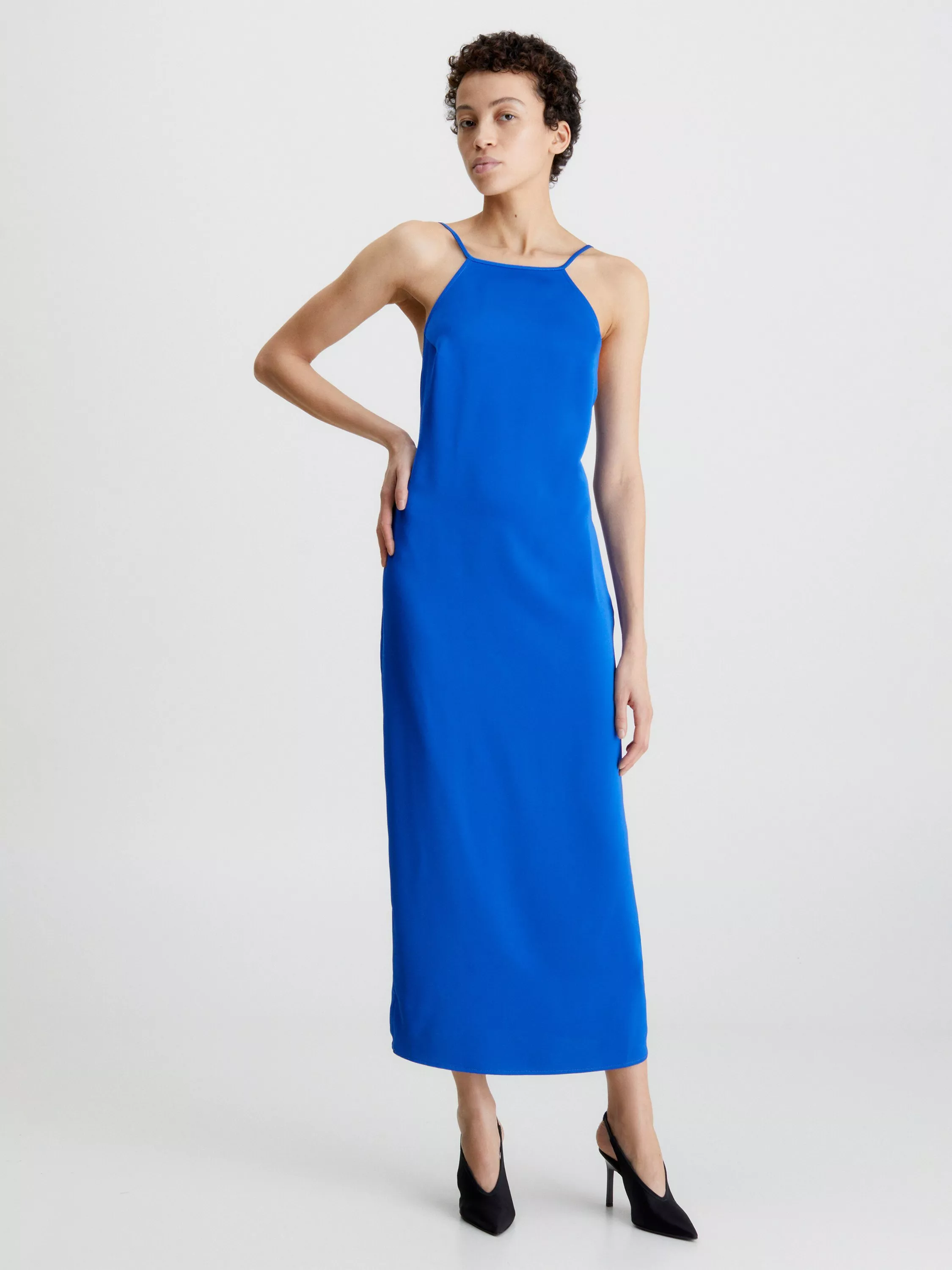 Calvin Klein Halterneck Slip Dress, Ultra Blue