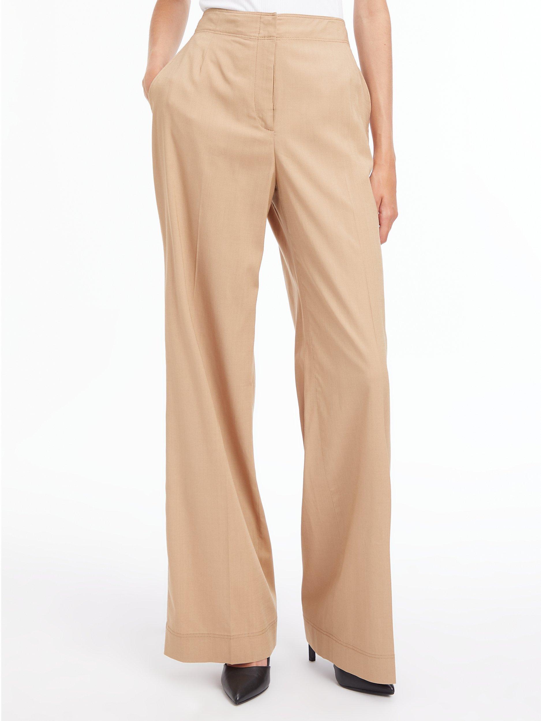 Calvin Klein Straight Leg Trousers, Timeless Camel