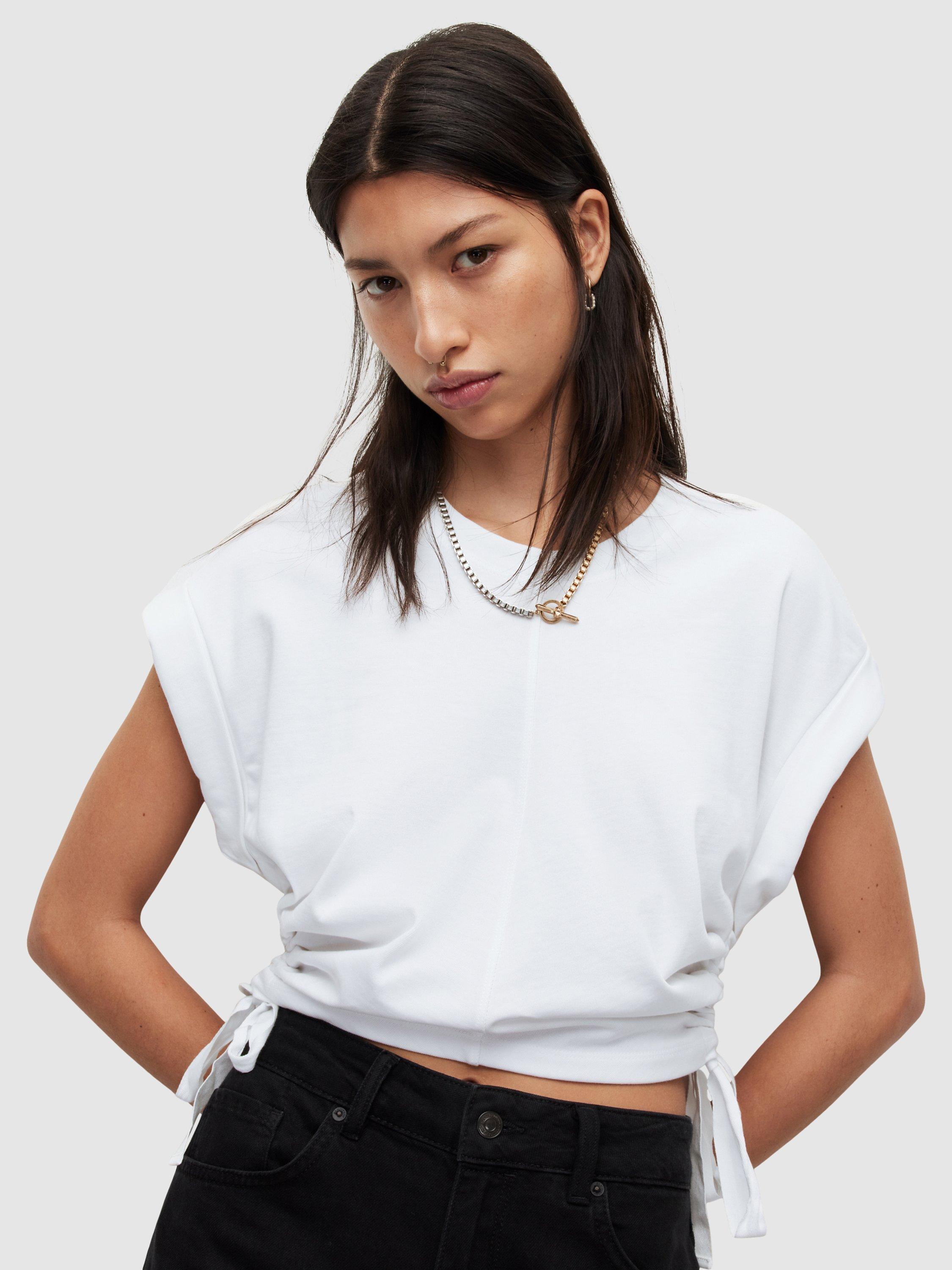 Product image 1 of 7, which shows AllSaints Mira T-Shirt, White, XS
