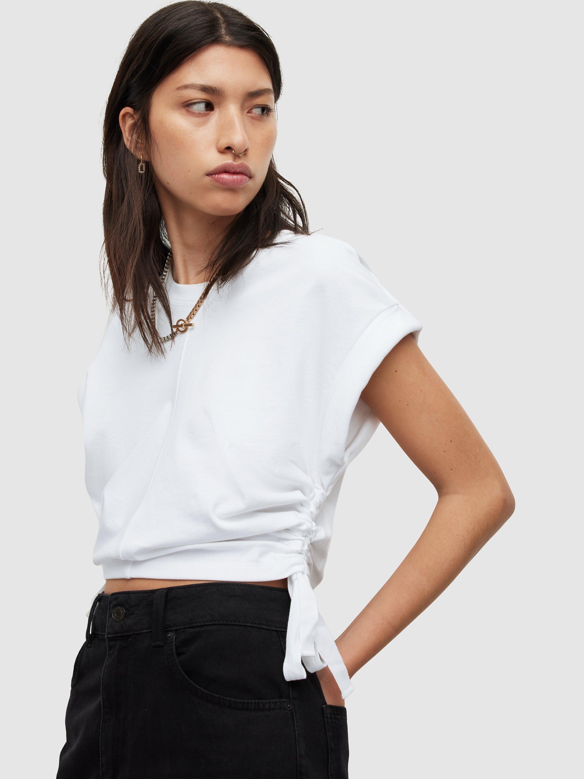 Product image 6 of 7, which shows AllSaints Mira T-Shirt, White, XS