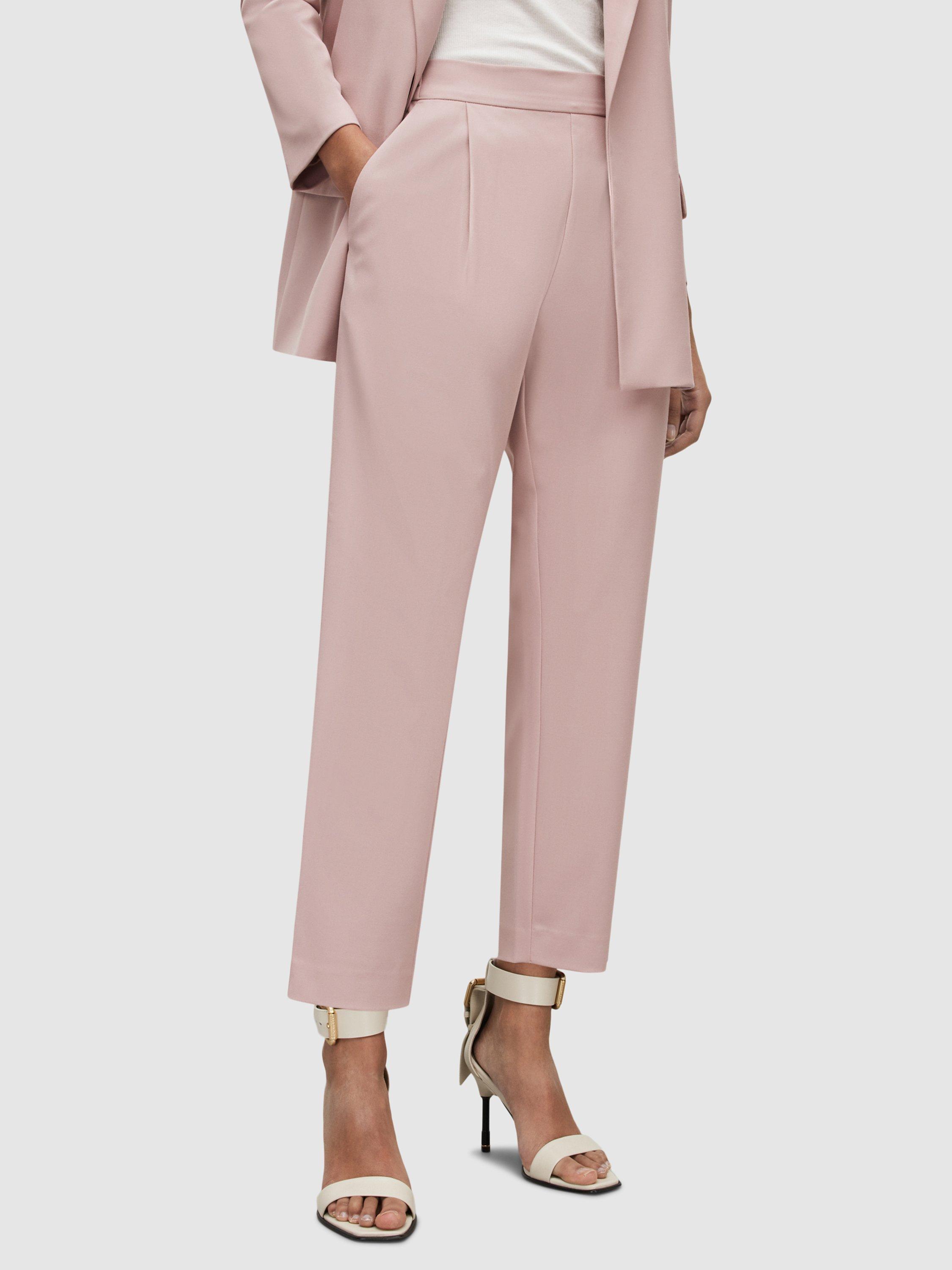 AllSaints Aleida Tri Ankle Grazer Trousers, Pale Orchid Pink