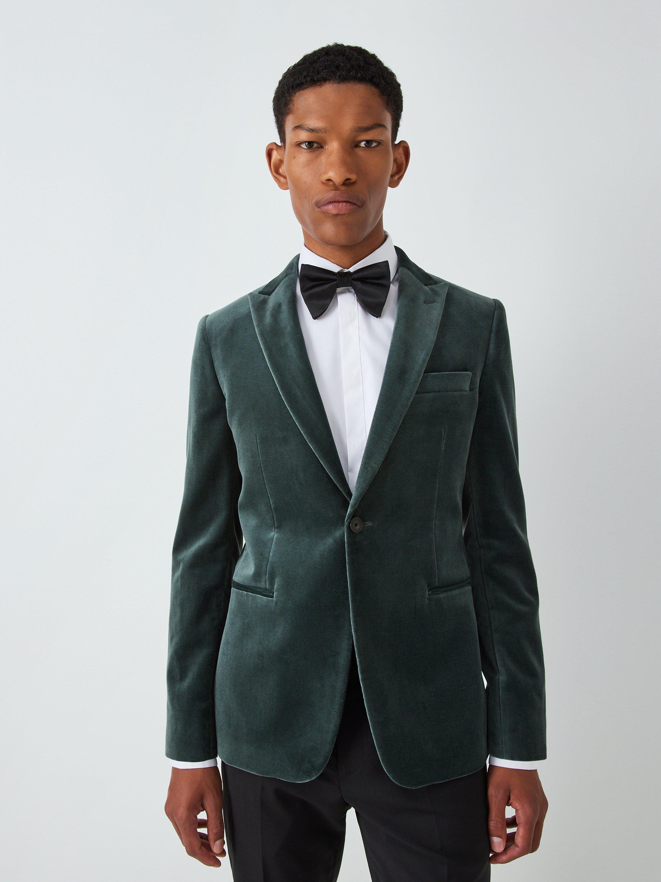 Kin Velvet Slim Fit Peak Blazer, Green