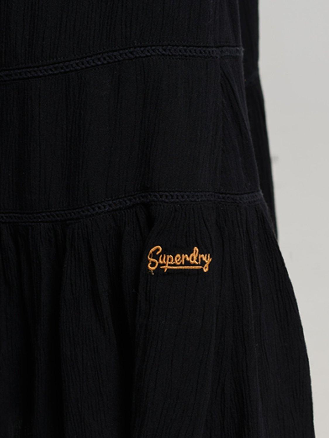 Product image 6 of 6, which shows Superdry Long Beach Cami Dress, Jet Black, 8