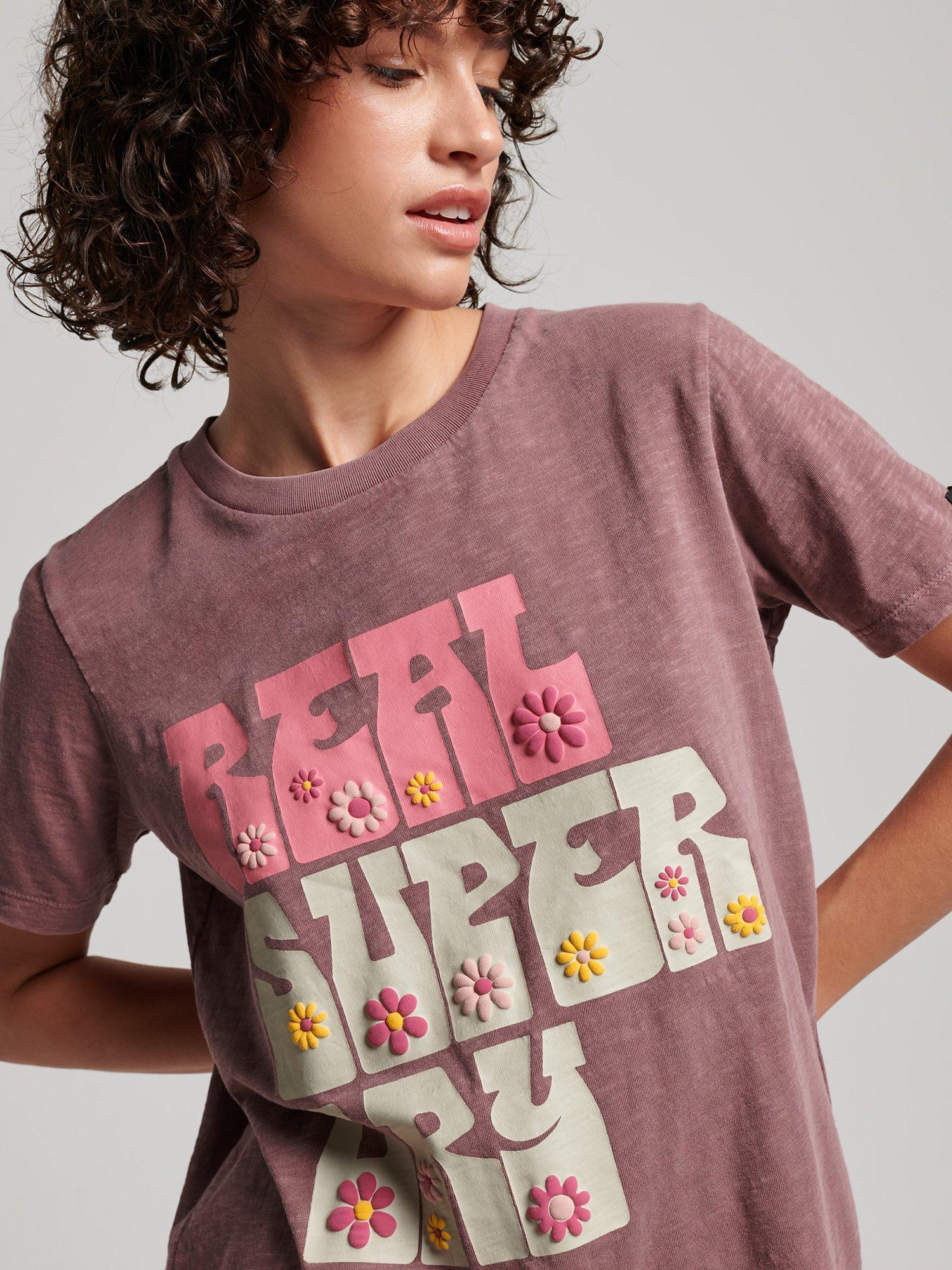 Superdry Superstate Floral T-Shirt, Taupe Heather